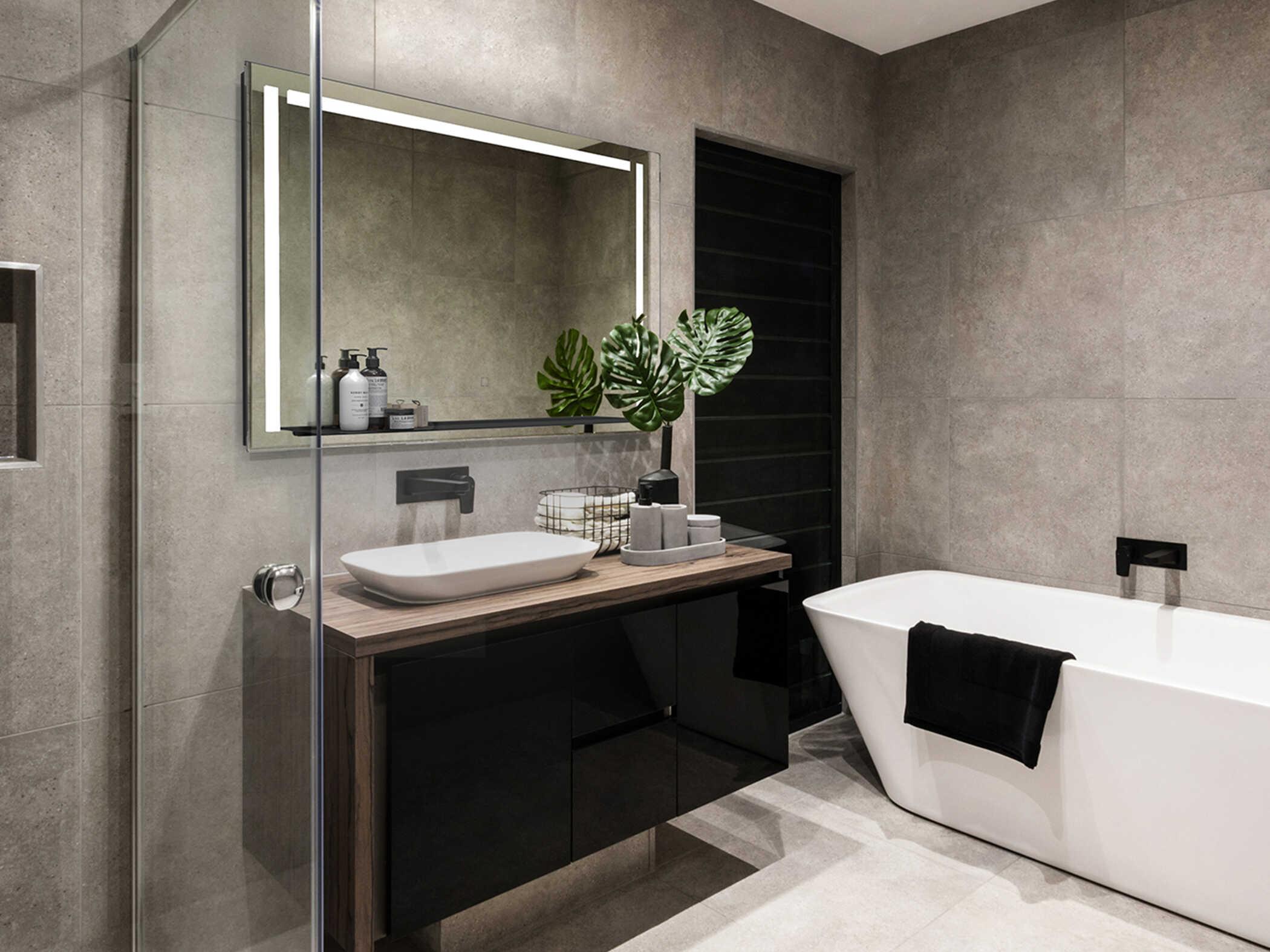 Oxygen by Quorum Skylight Black Rectangular Wall Mirror