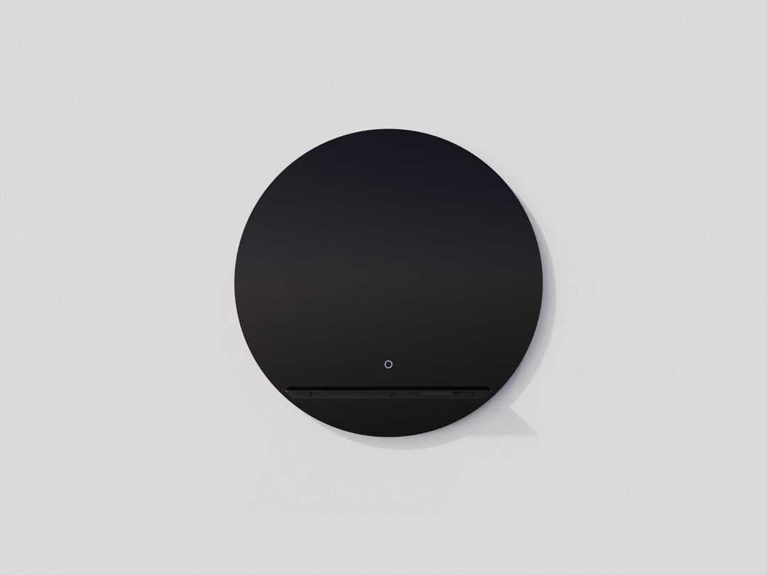 Oxygen by Quorum Skylight Black Round Wall Mirror