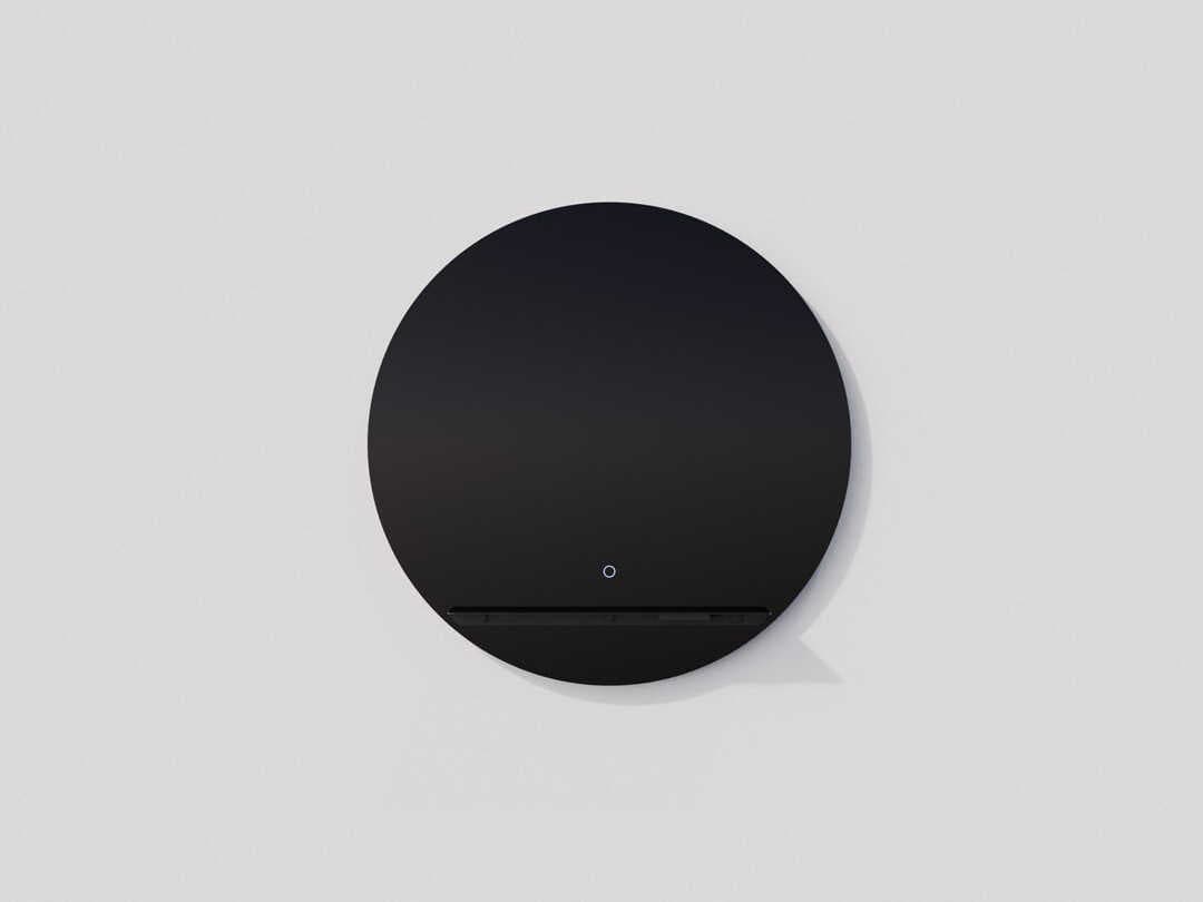 Oxygen by Quorum Skylight Black Round Wall Mirror