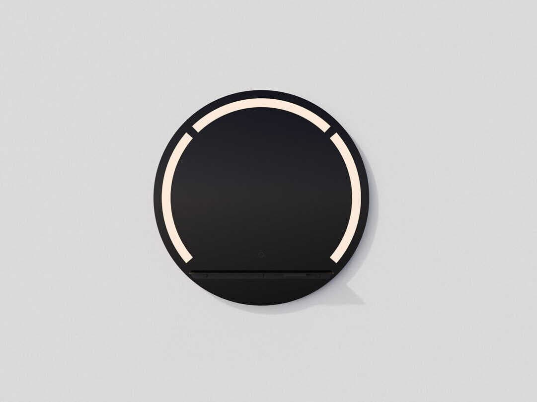 Oxygen by Quorum Skylight Black Round Wall Mirror