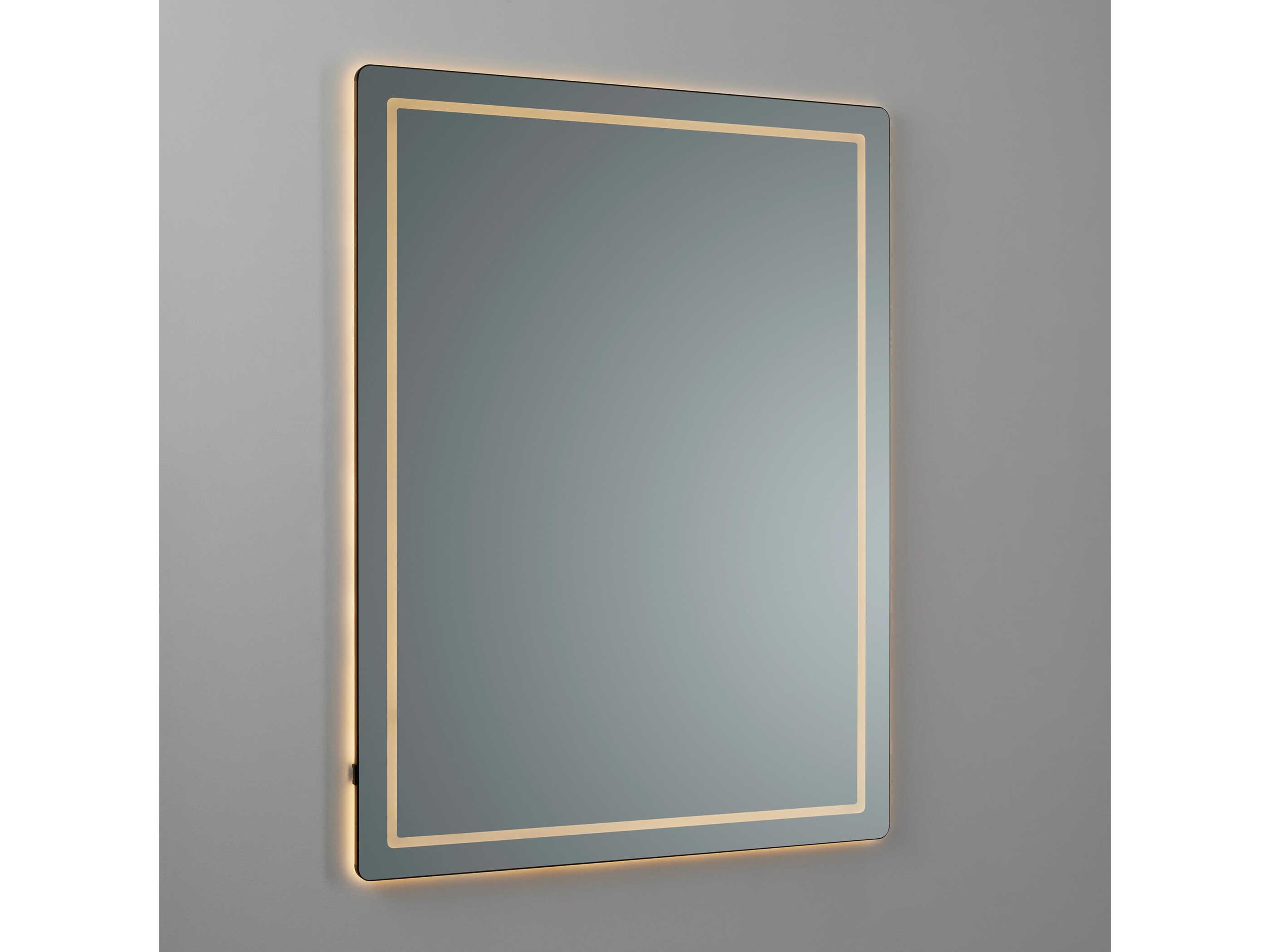 Oxygen by Quorum Compact Black Rectangular Wall Mirror