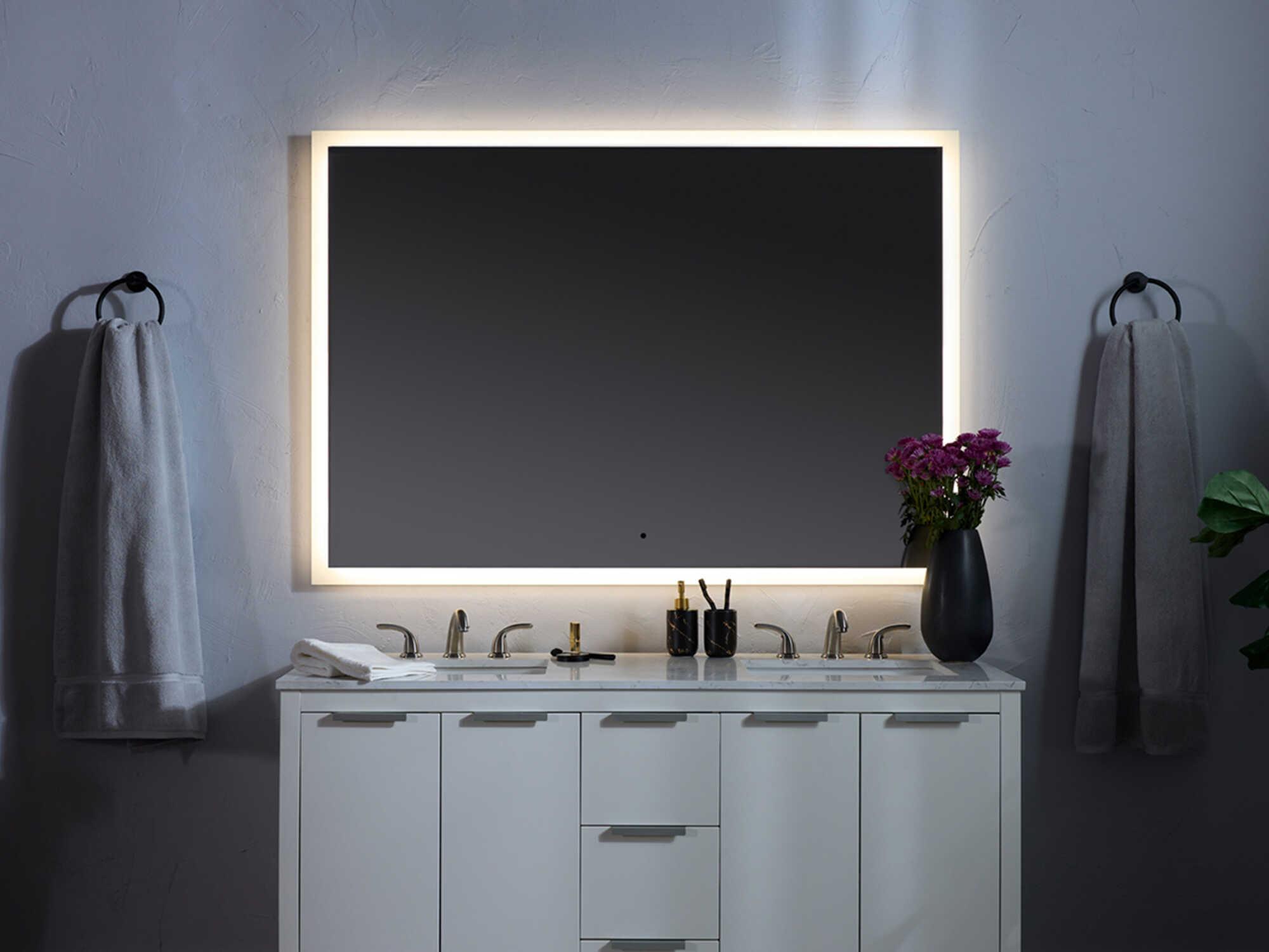 Oxygen by Quorum Starlight Black Rectangular Wall Mirror