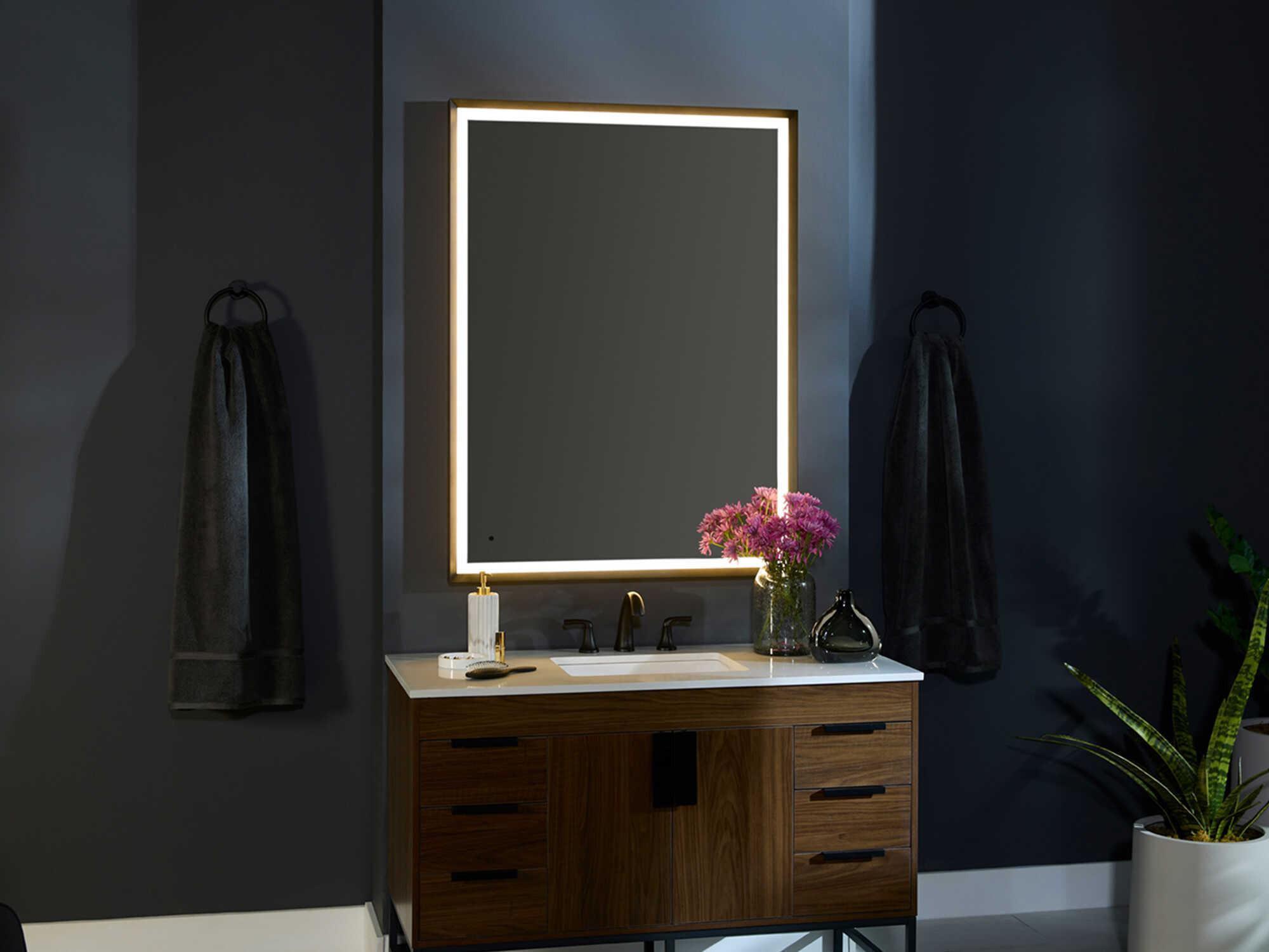 Oxygen by Quorum Dusk Black Rectangular Wall Mirror