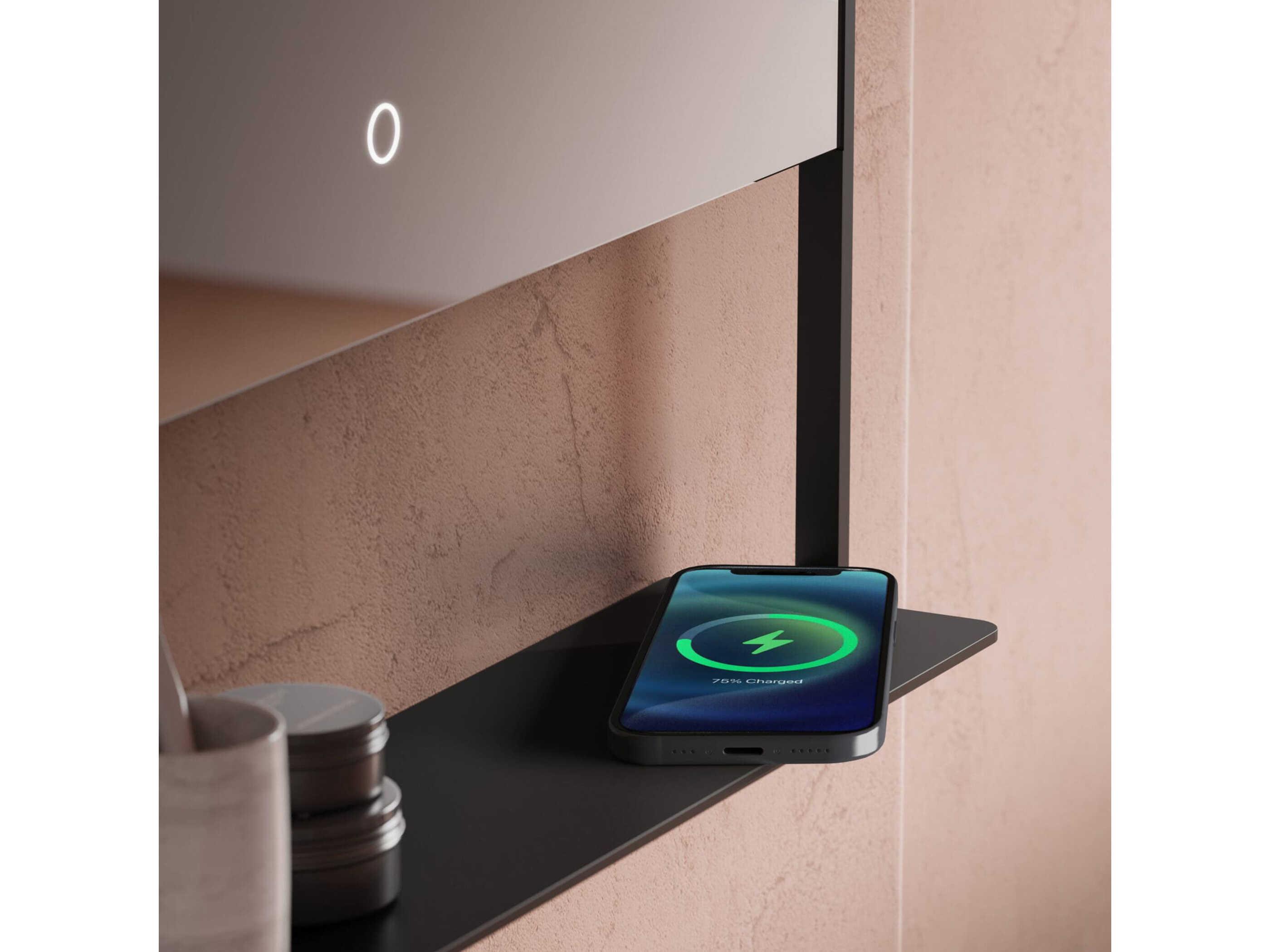 Oxygen by Quorum Castore Black Rectangular Wall Mirror