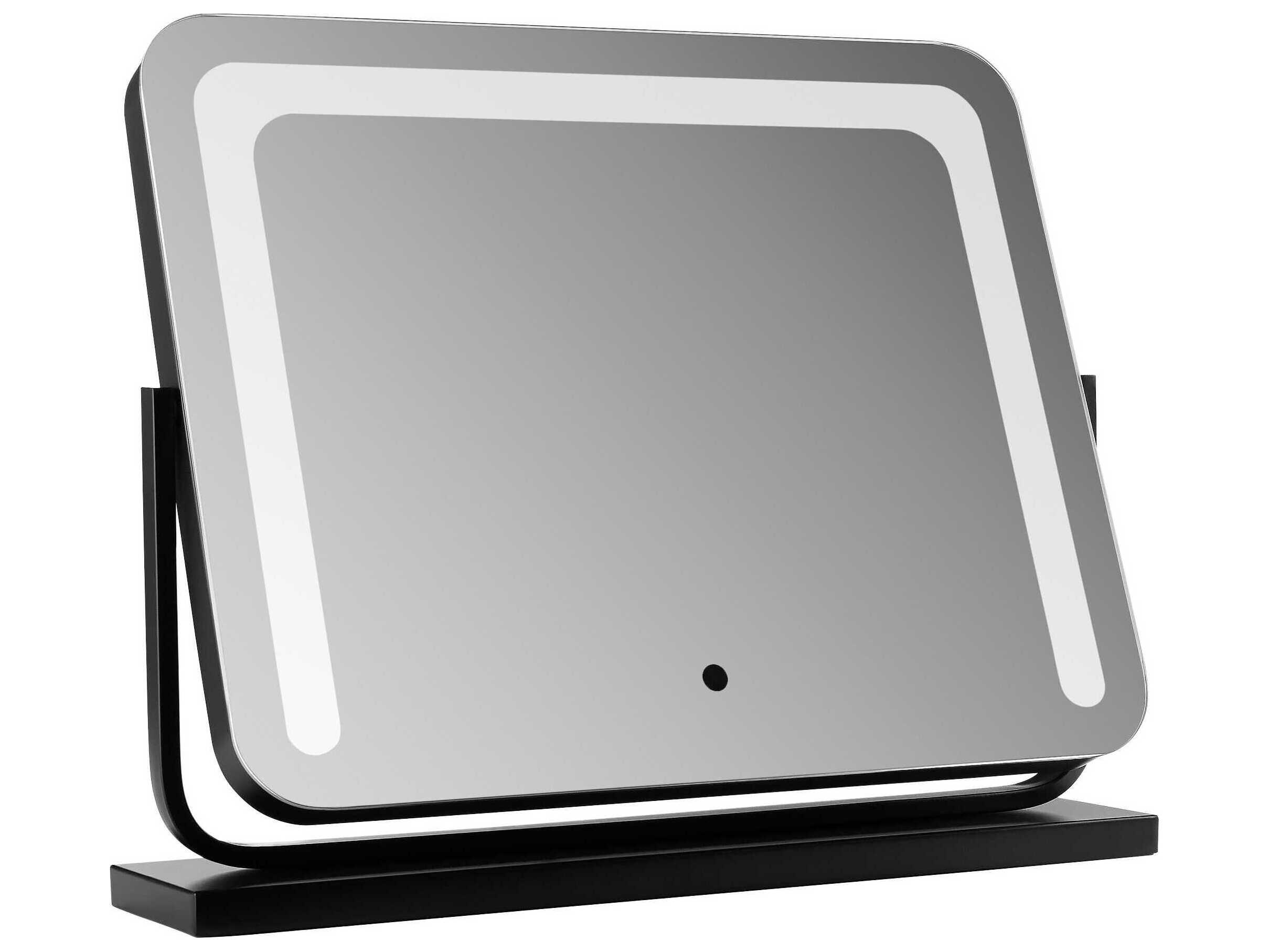 Oxygen by Quorum Black Rectangular Make-Up Mirror