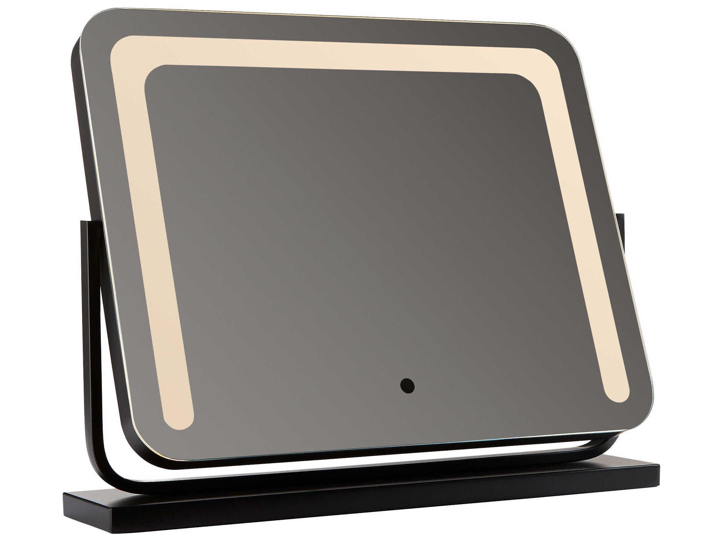 Oxygen by Quorum Black Rectangular Make-Up Mirror