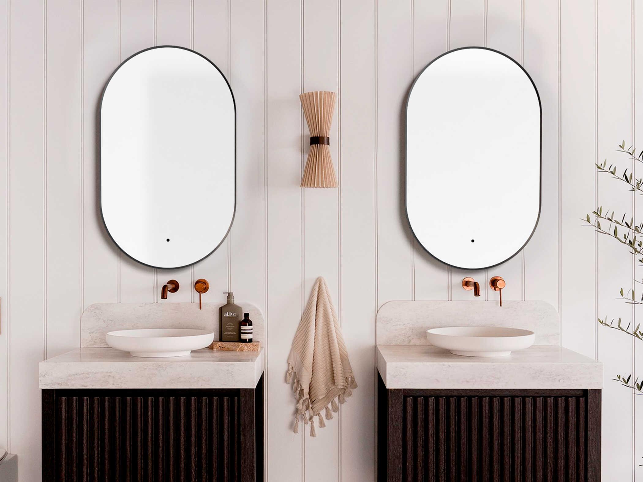 Oxygen by Quorum Argo Black Oval Wall Mirror