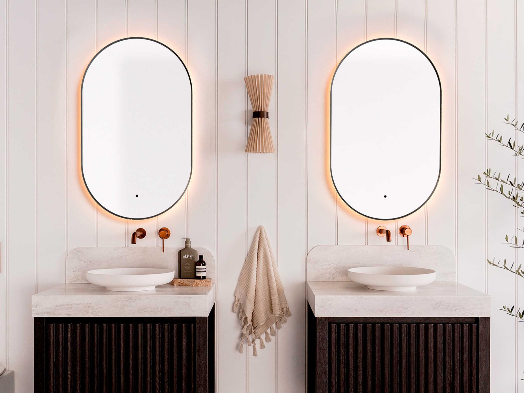 Oxygen by Quorum Argo Black Oval Wall Mirror