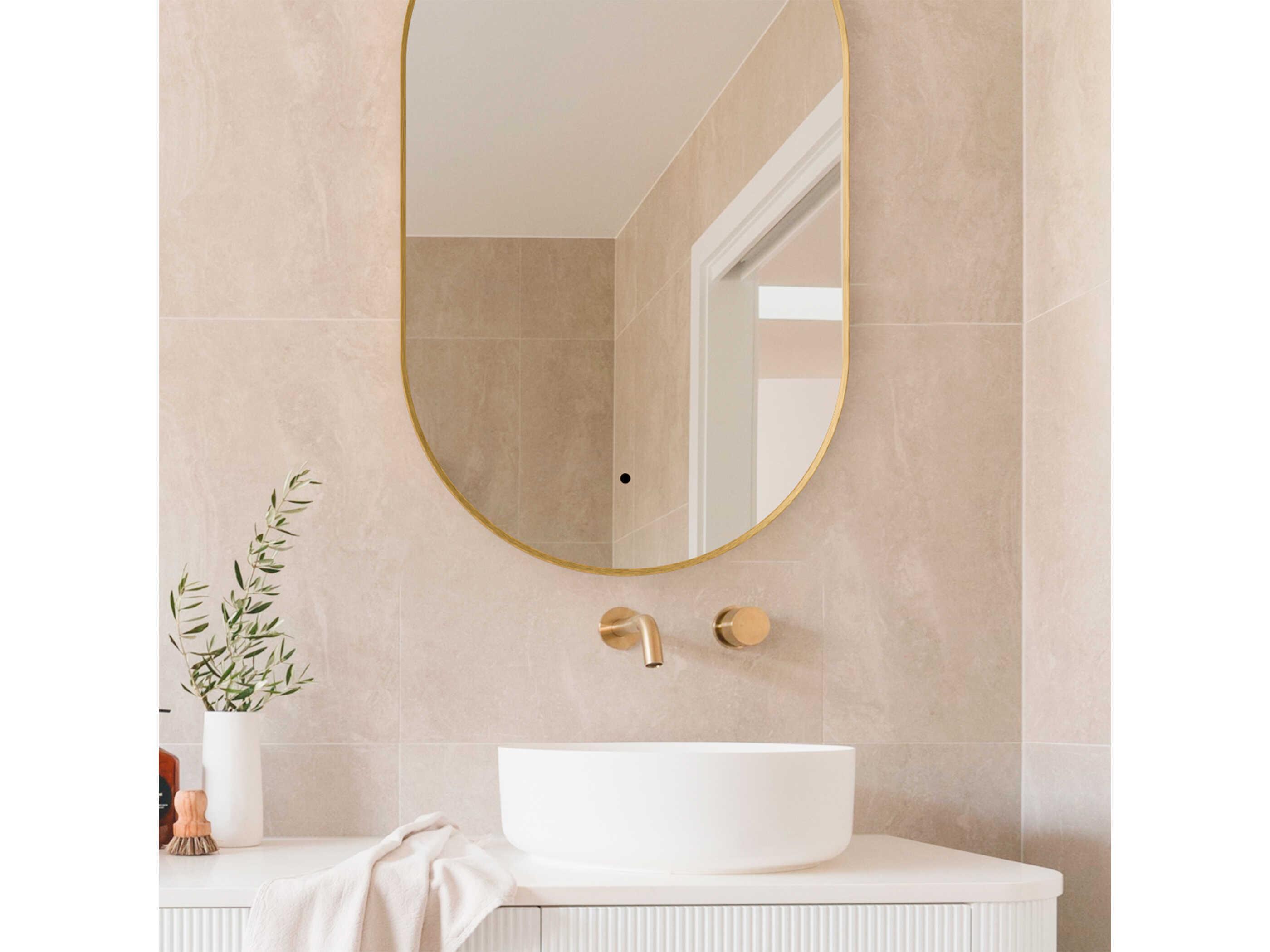 Oxygen by Quorum Argo Brushed Brass Oval Wall Mirror