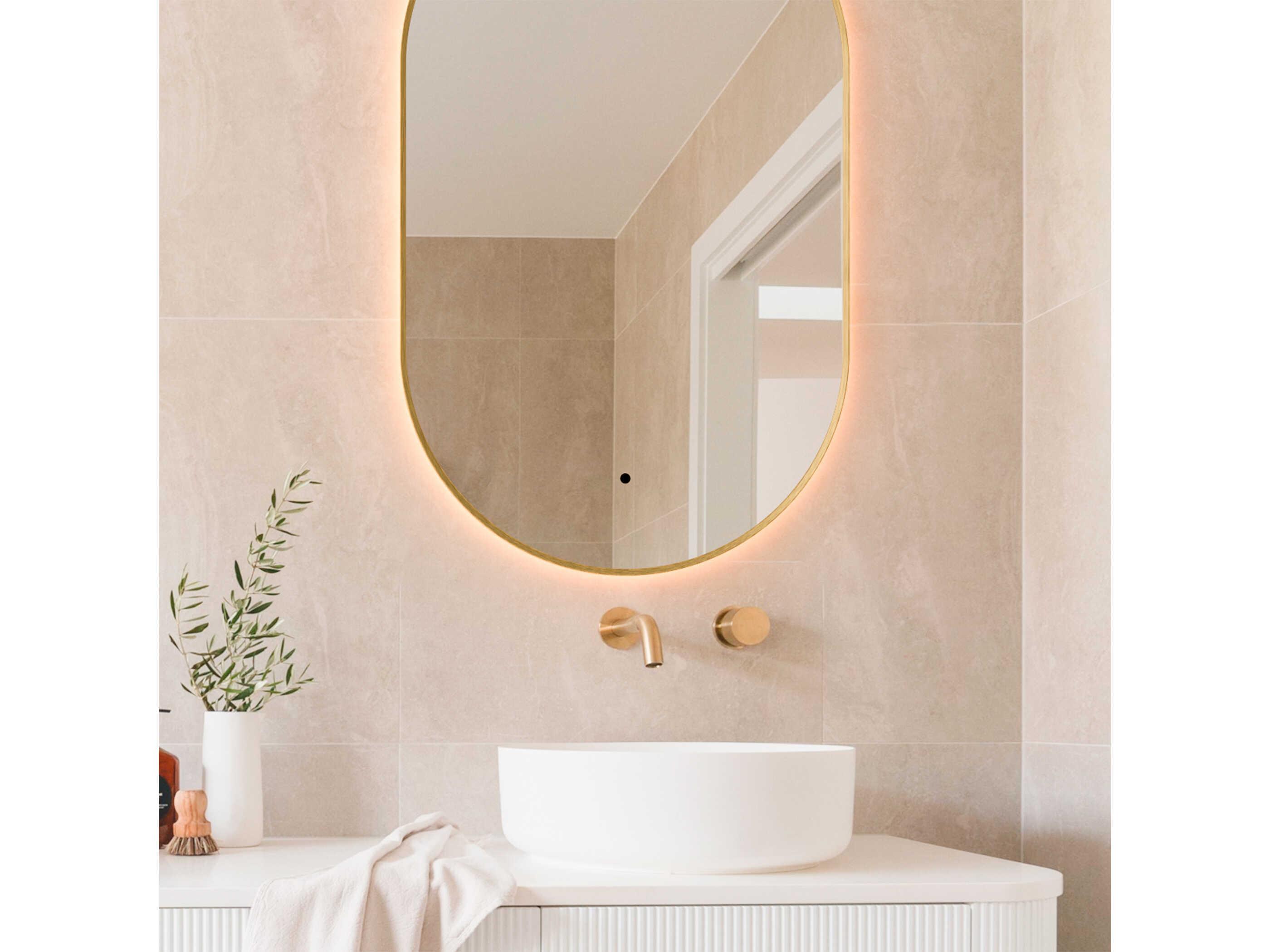 Oxygen by Quorum Argo Brushed Brass Oval Wall Mirror