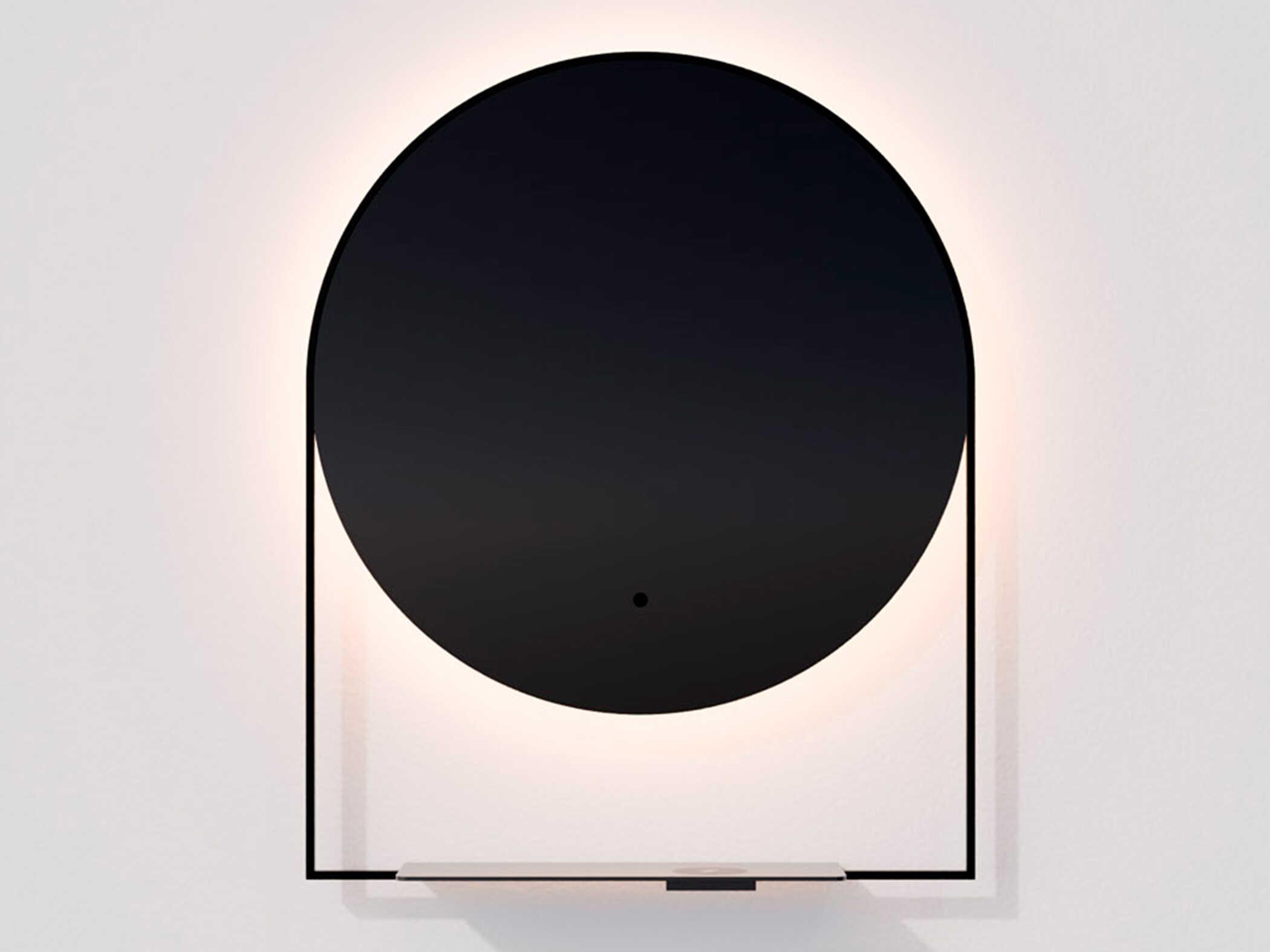 Oxygen by Quorum Cassiopea Black Round Wall Mirror