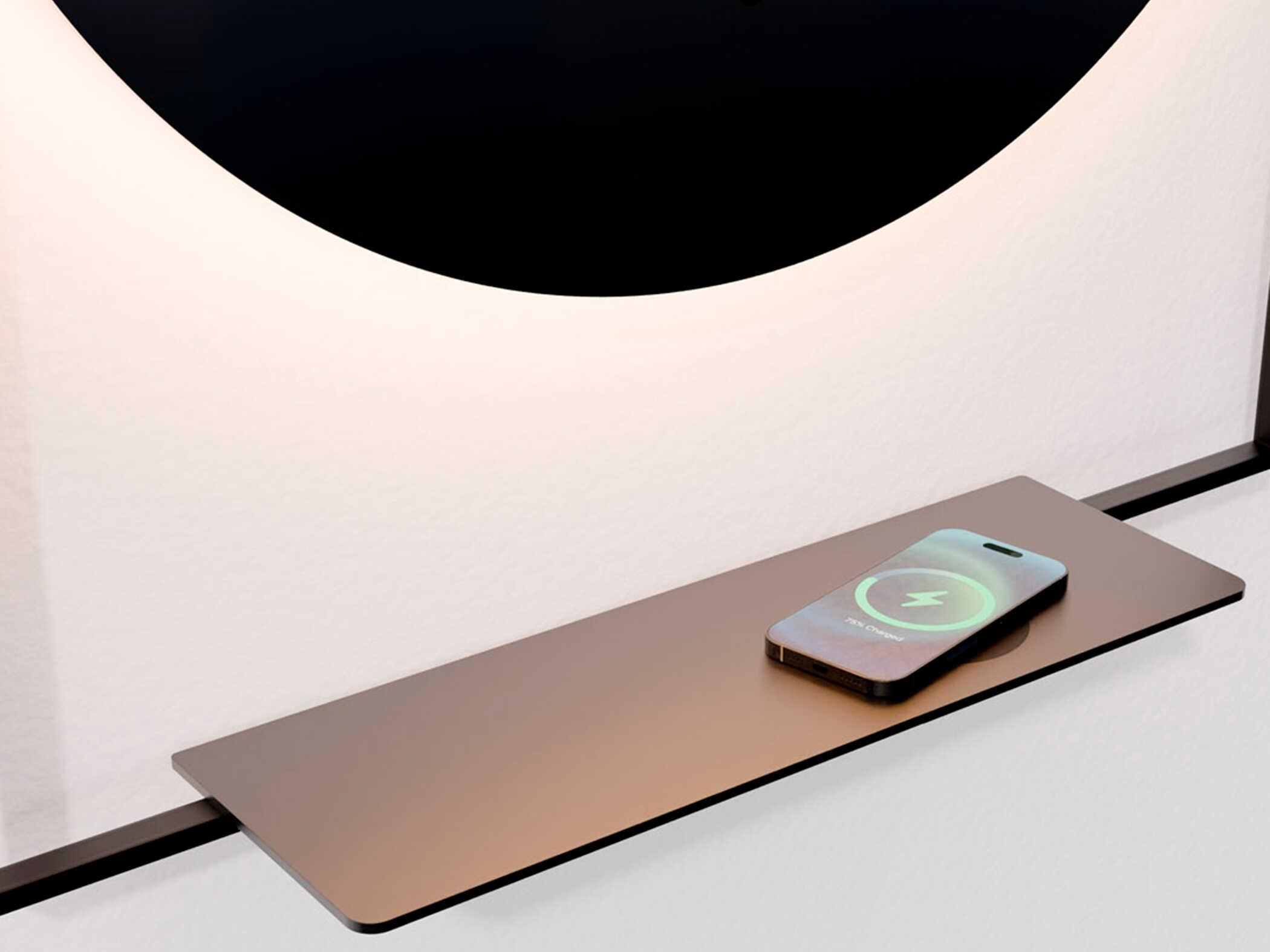 Oxygen by Quorum Cassiopea Black Round Wall Mirror