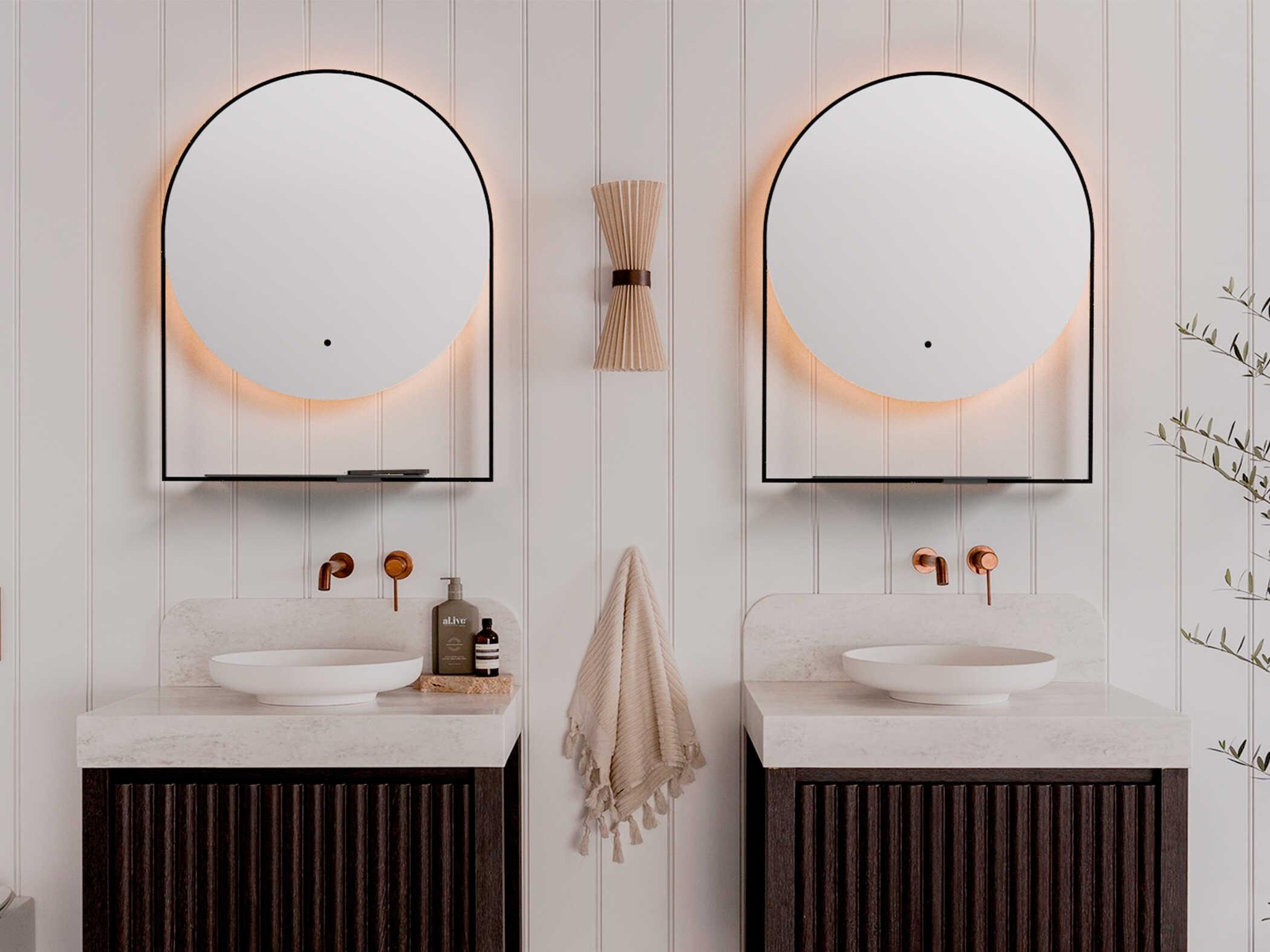 Oxygen by Quorum Cassiopea Black Round Wall Mirror