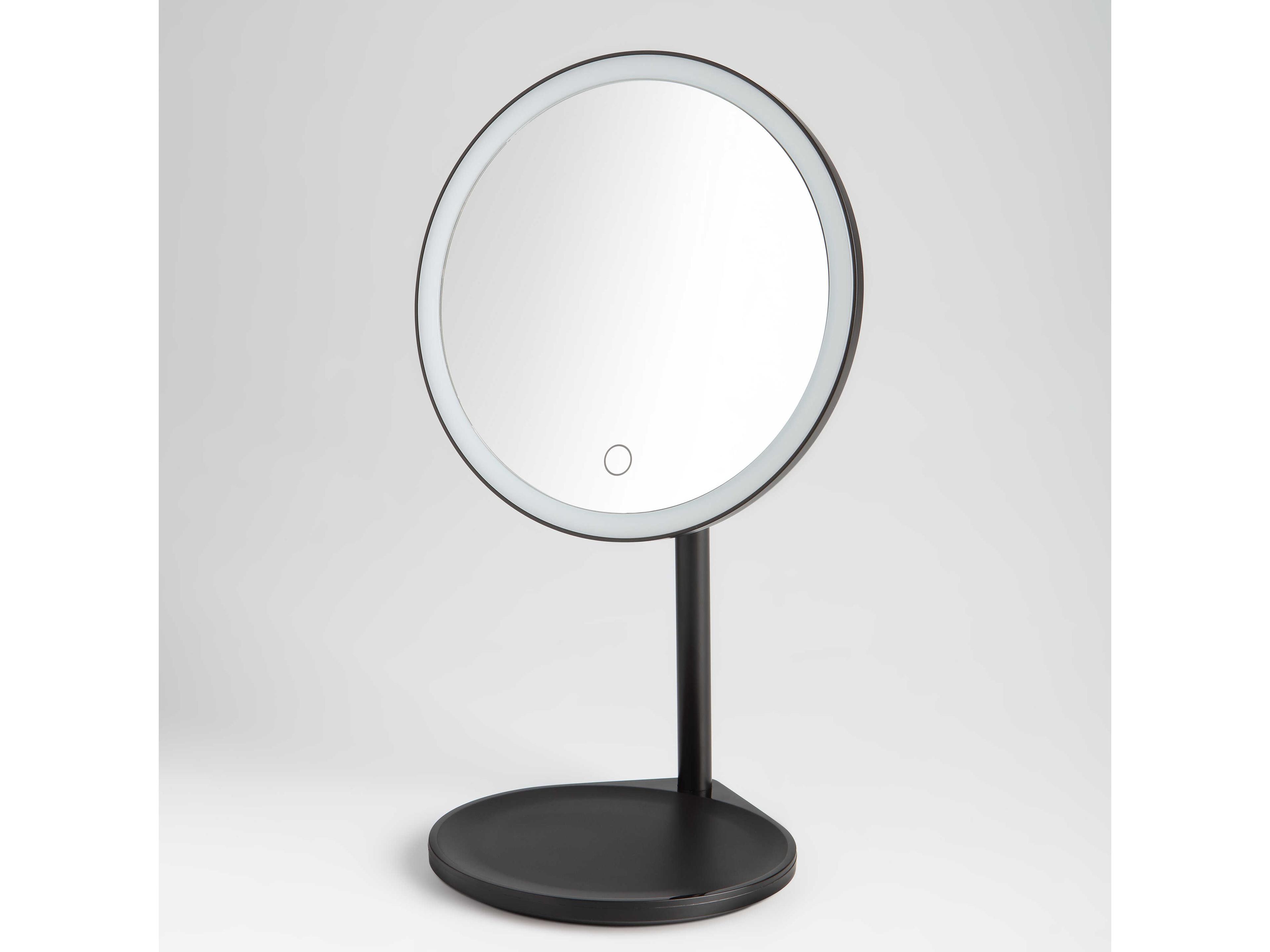 Oxygen by Quorum Solo Black Round Make-Up Mirror