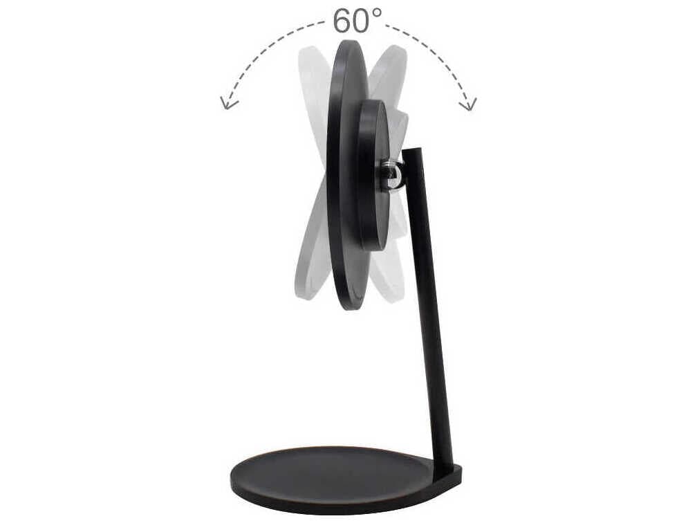 Oxygen by Quorum Solo Black Round Make-Up Mirror