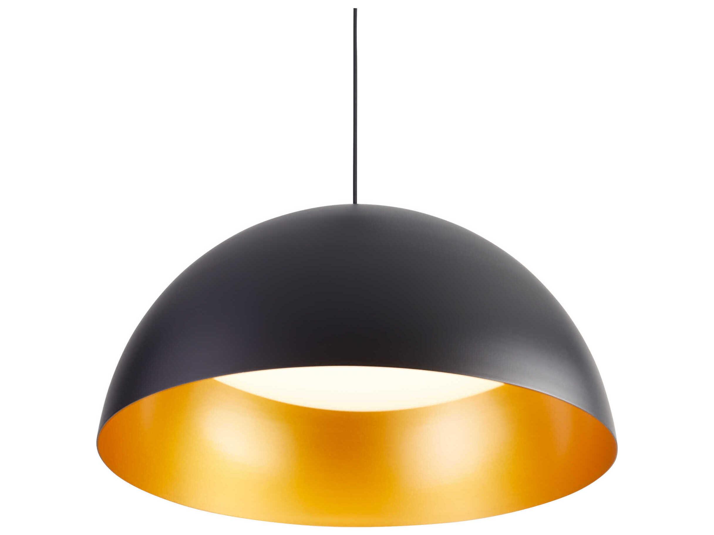 Oxygen by Quorum Lucci 1-Light Black Industrial Brass Dome Pendant