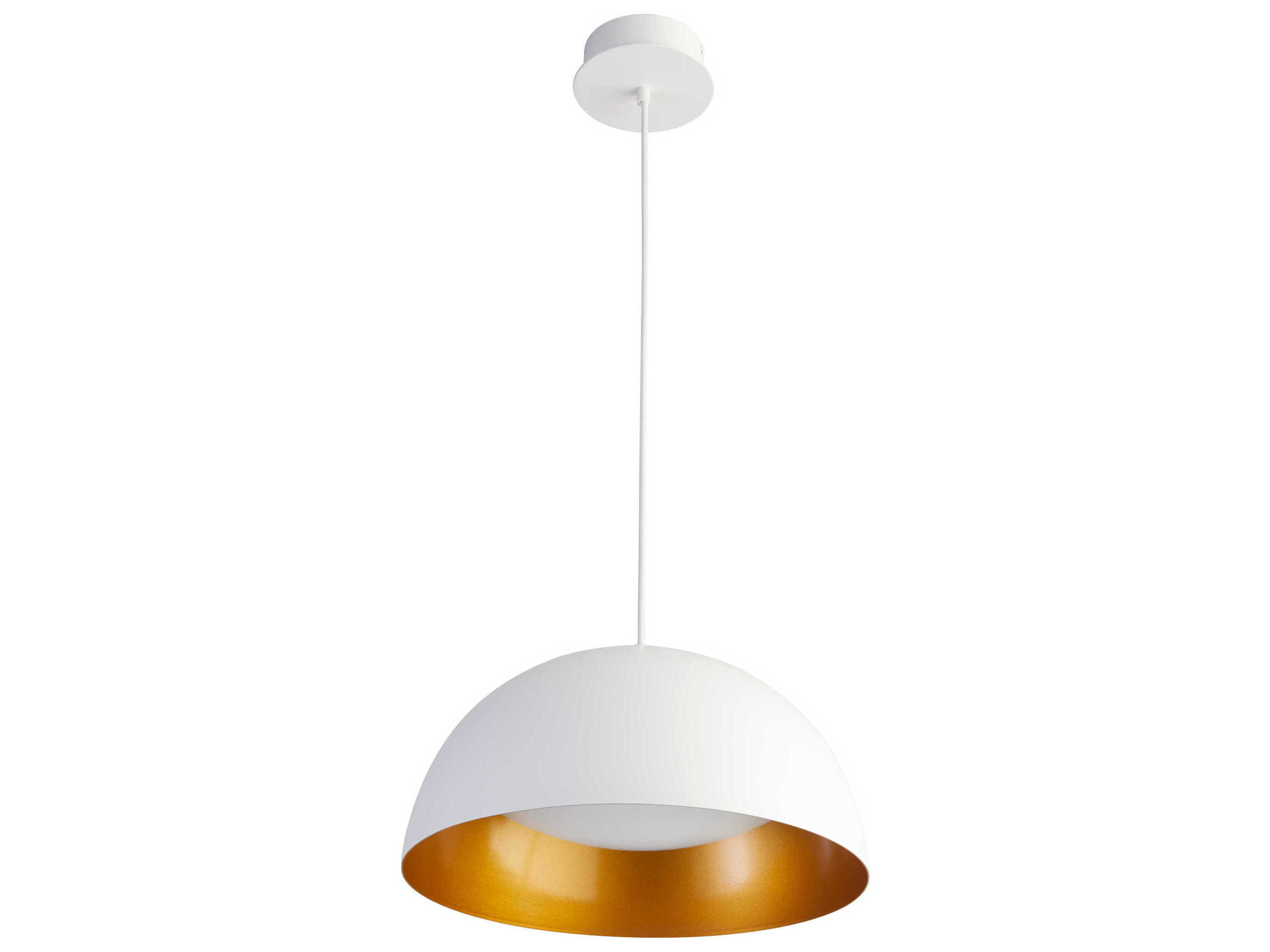 Oxygen by Quorum Lucci 1-Light White Industrial Brass Dome Pendant
