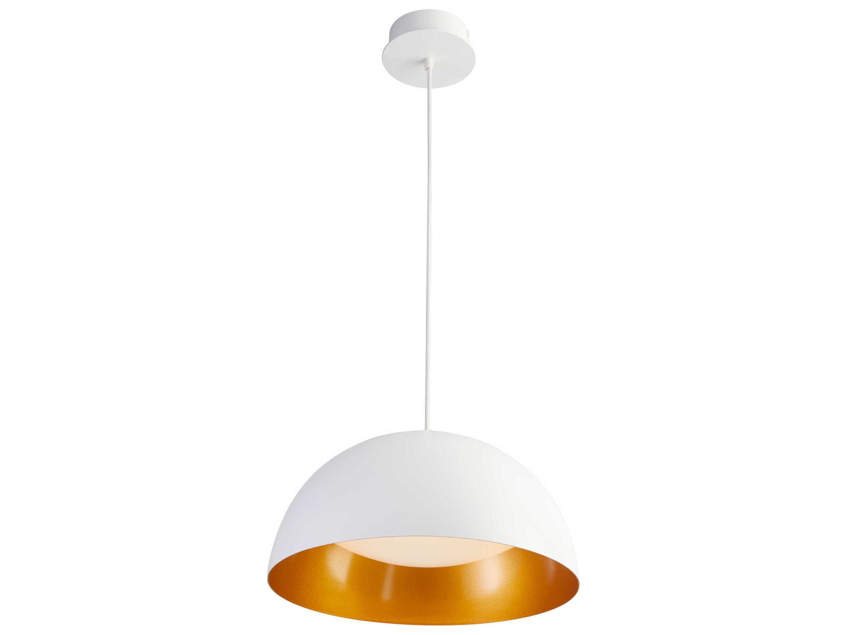 Oxygen by Quorum Lucci 1-Light White Industrial Brass Dome Pendant