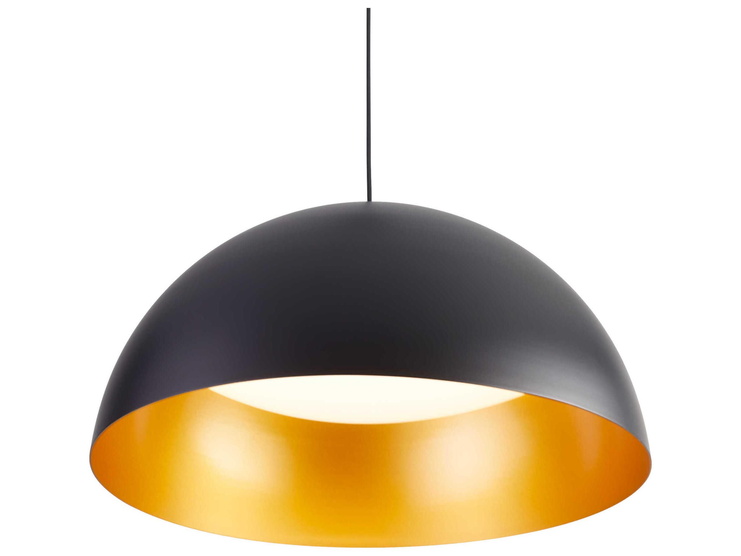 Oxygen by Quorum Lucci 1-Light Black Industrial Brass Dome Pendant