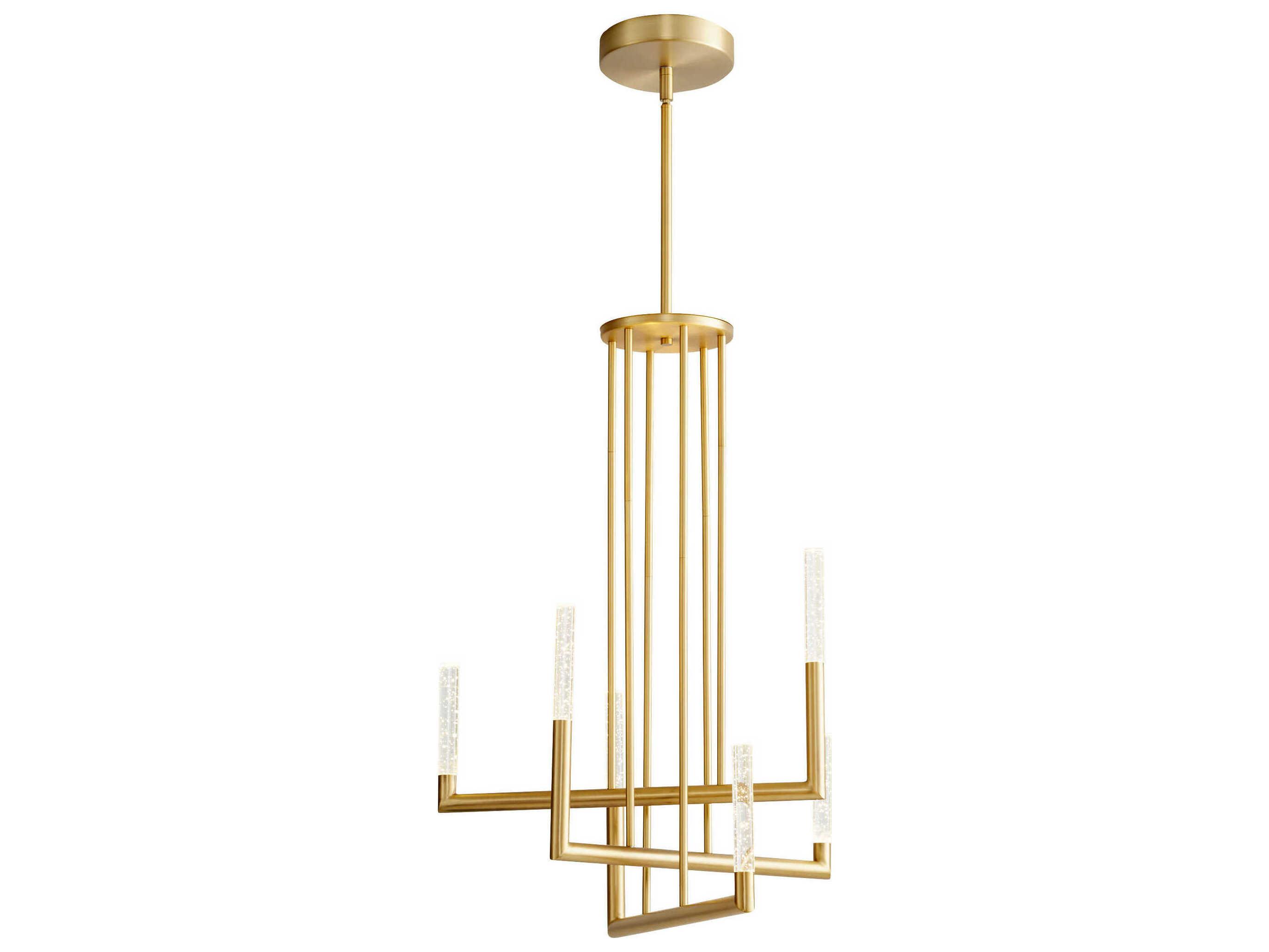 Oxygen by Quorum Lustre 6-Light Aged Brass Tiered Chandelier