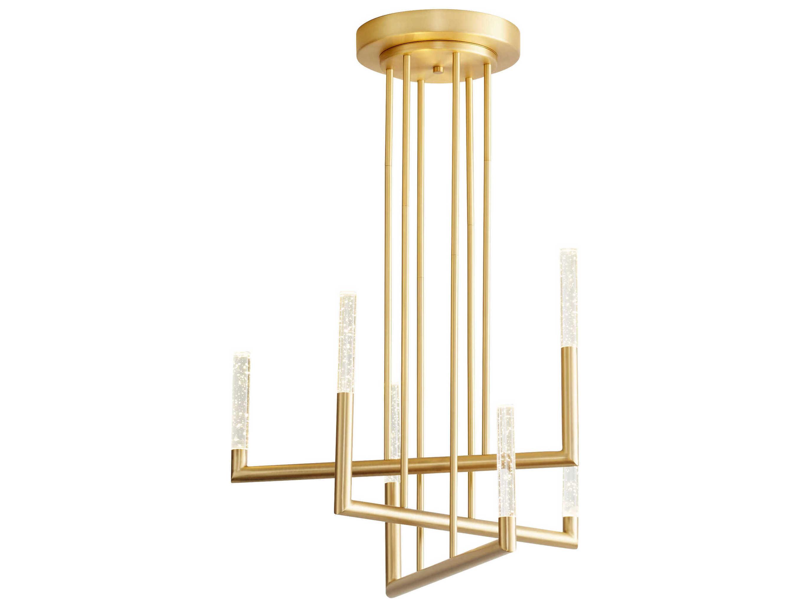 Oxygen by Quorum Lustre 6-Light Aged Brass Tiered Chandelier