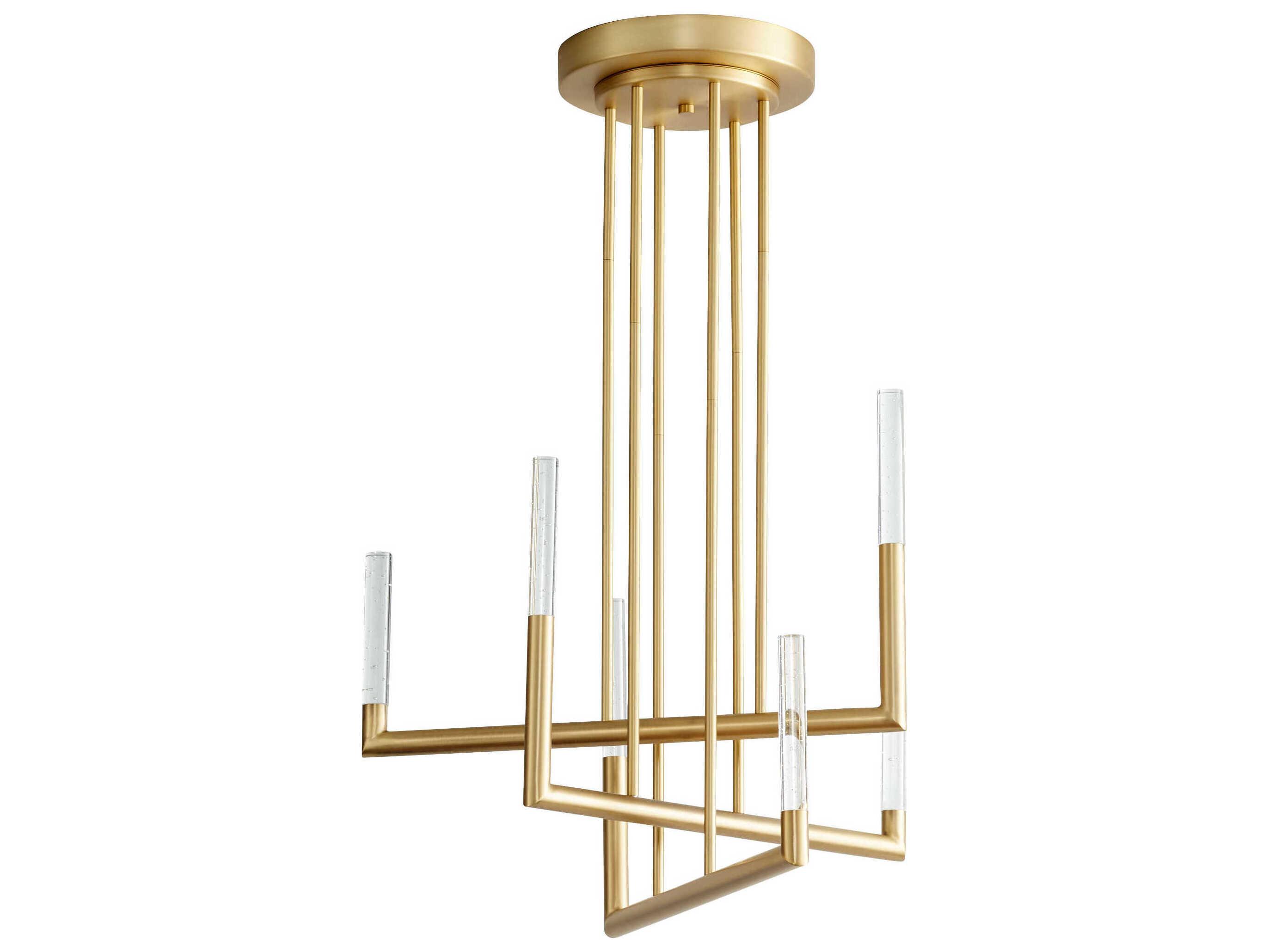 Oxygen by Quorum Lustre 6-Light Aged Brass Tiered Chandelier