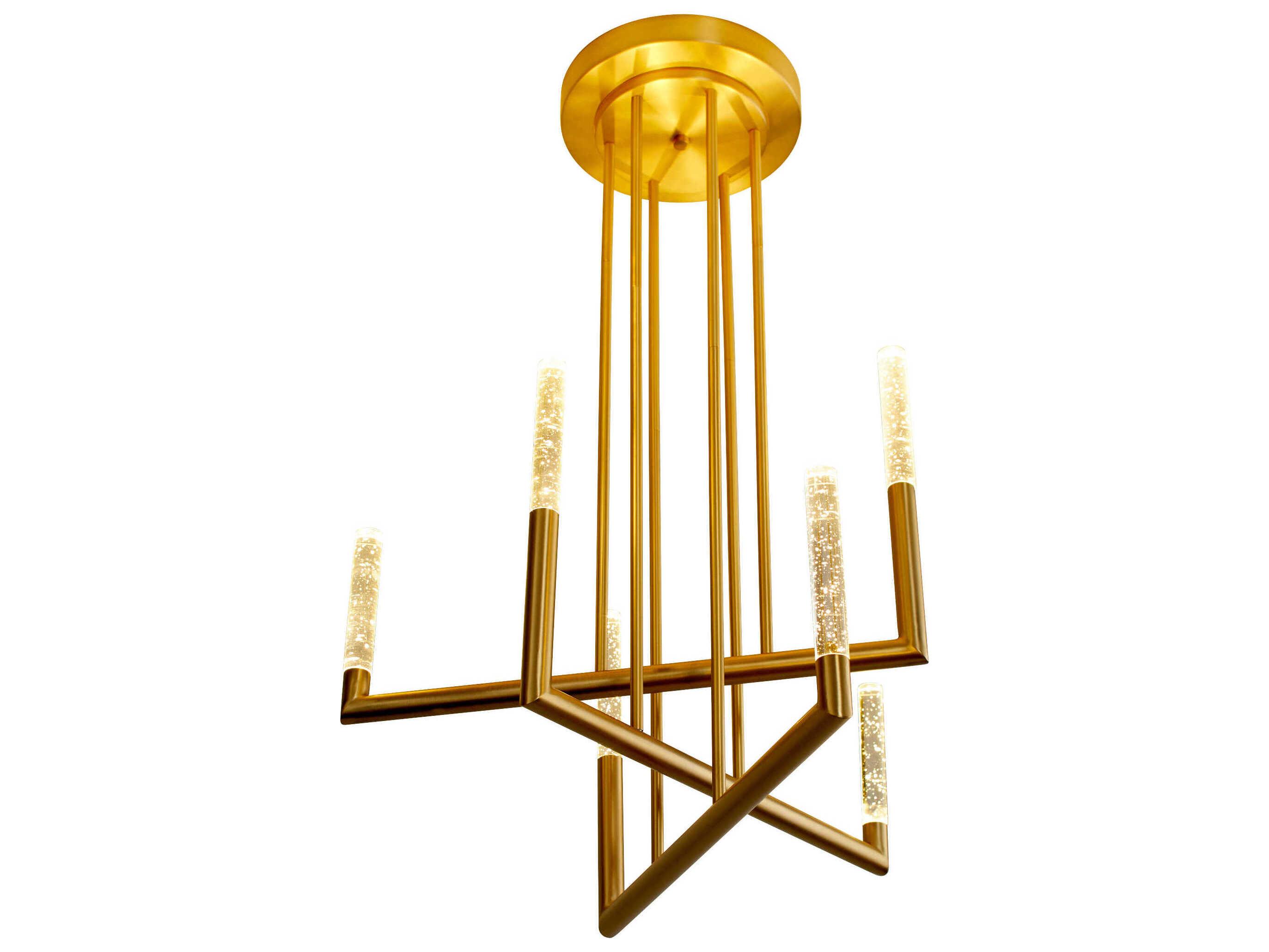 Oxygen by Quorum Lustre 6-Light Aged Brass Tiered Chandelier
