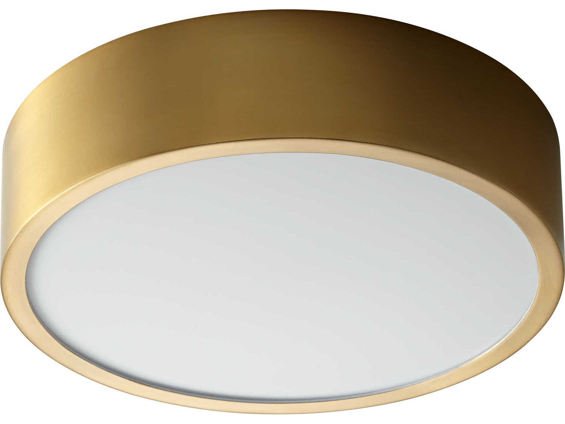 Oxygen by Quorum Peepers 1-Light Aged Brass Round Flush Mount
