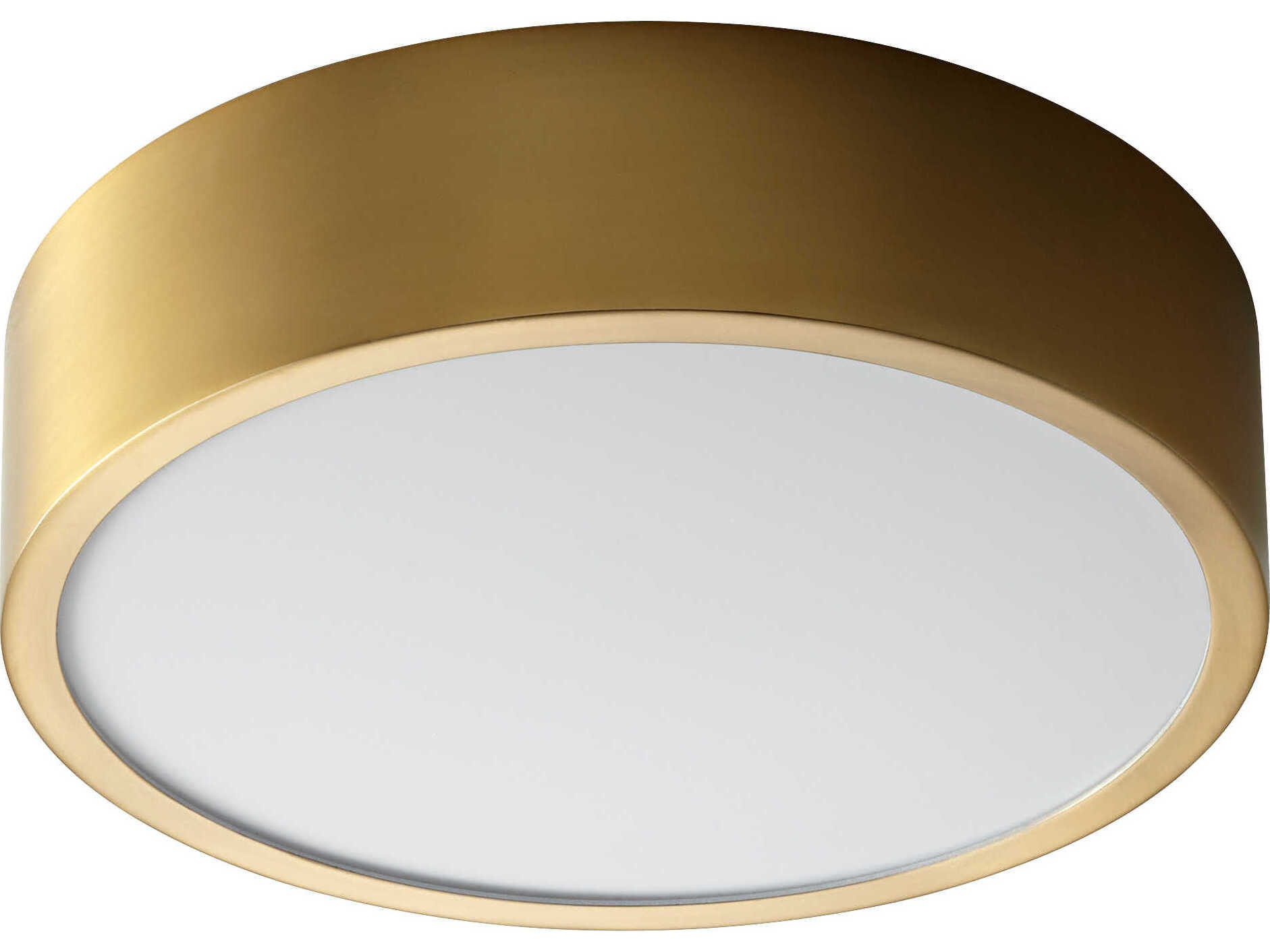 Oxygen by Quorum Peepers 1-Light Aged Brass Round Flush Mount