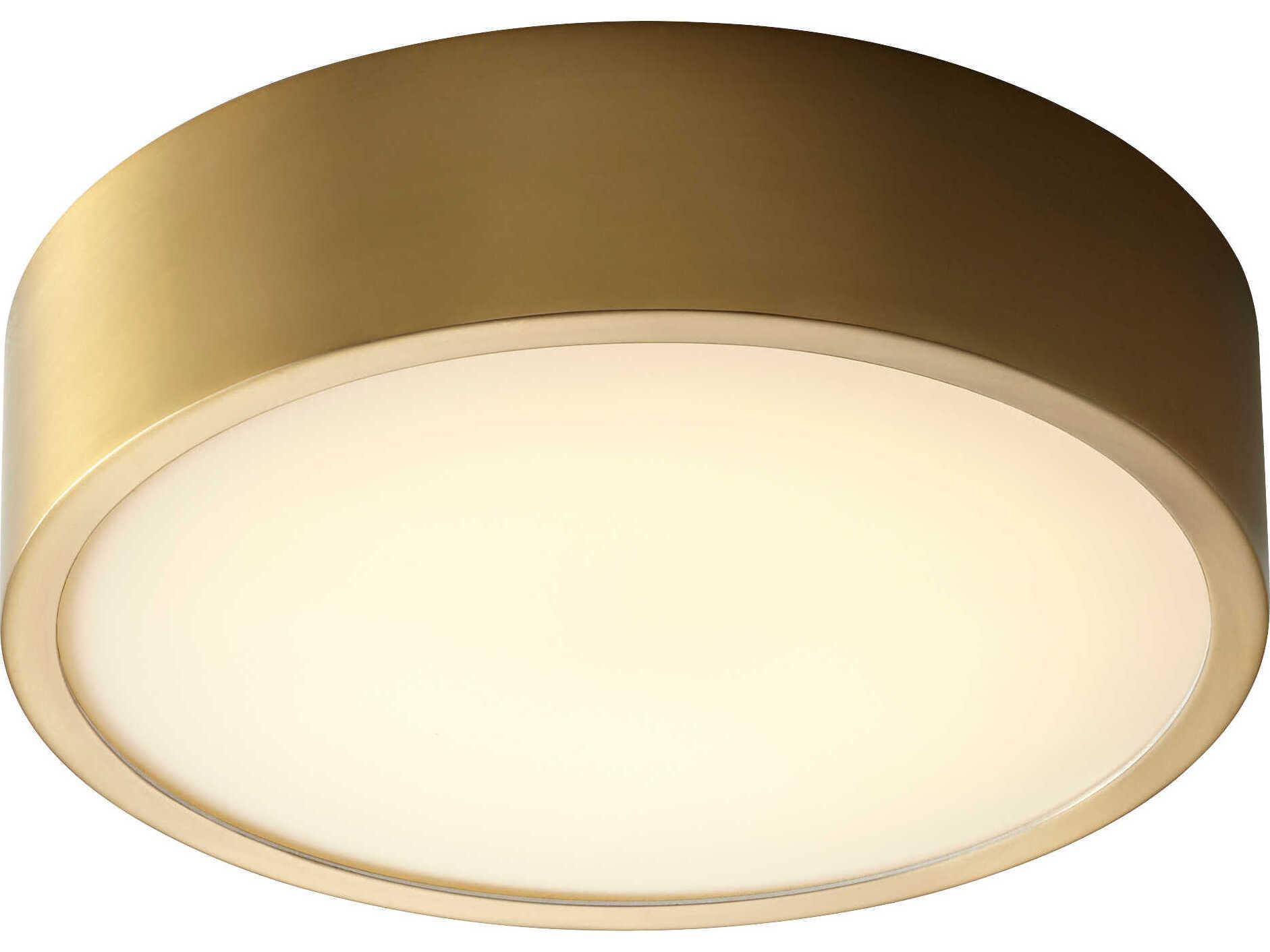 Oxygen by Quorum Peepers 1-Light Aged Brass Round Flush Mount