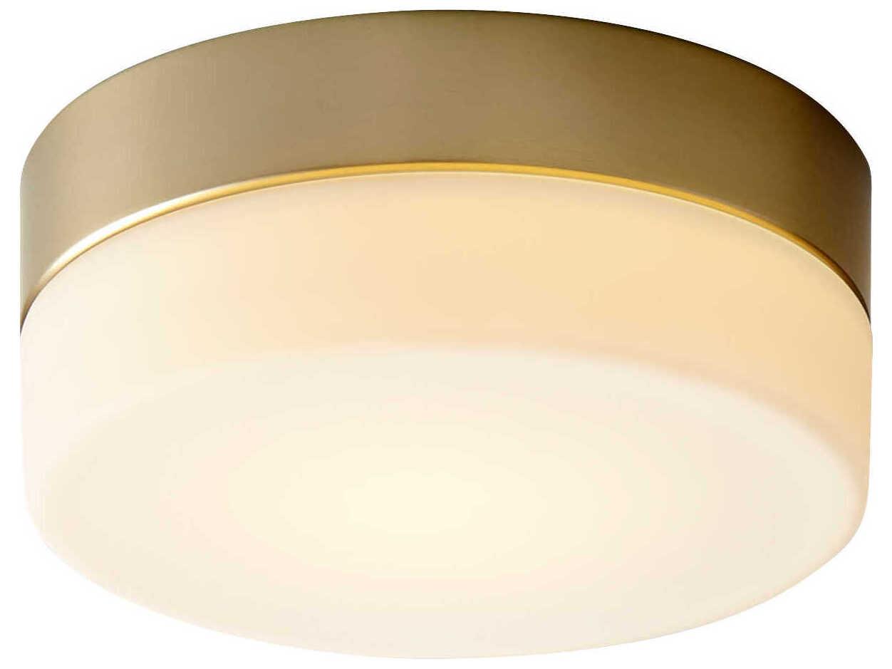 Oxygen by Quorum Zuri 1-Light Aged Brass Round Flush Mount