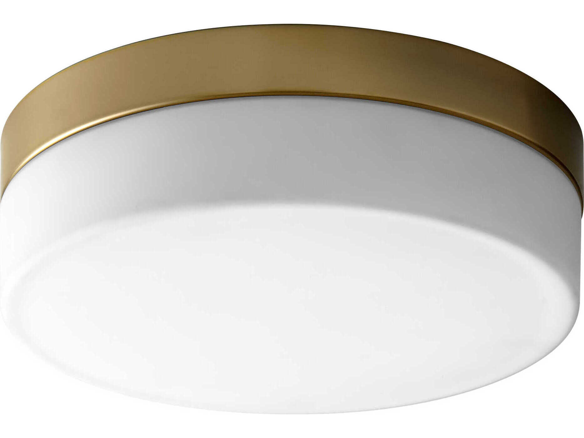Oxygen by Quorum Zuri 1-Light Aged Brass Round Flush Mount
