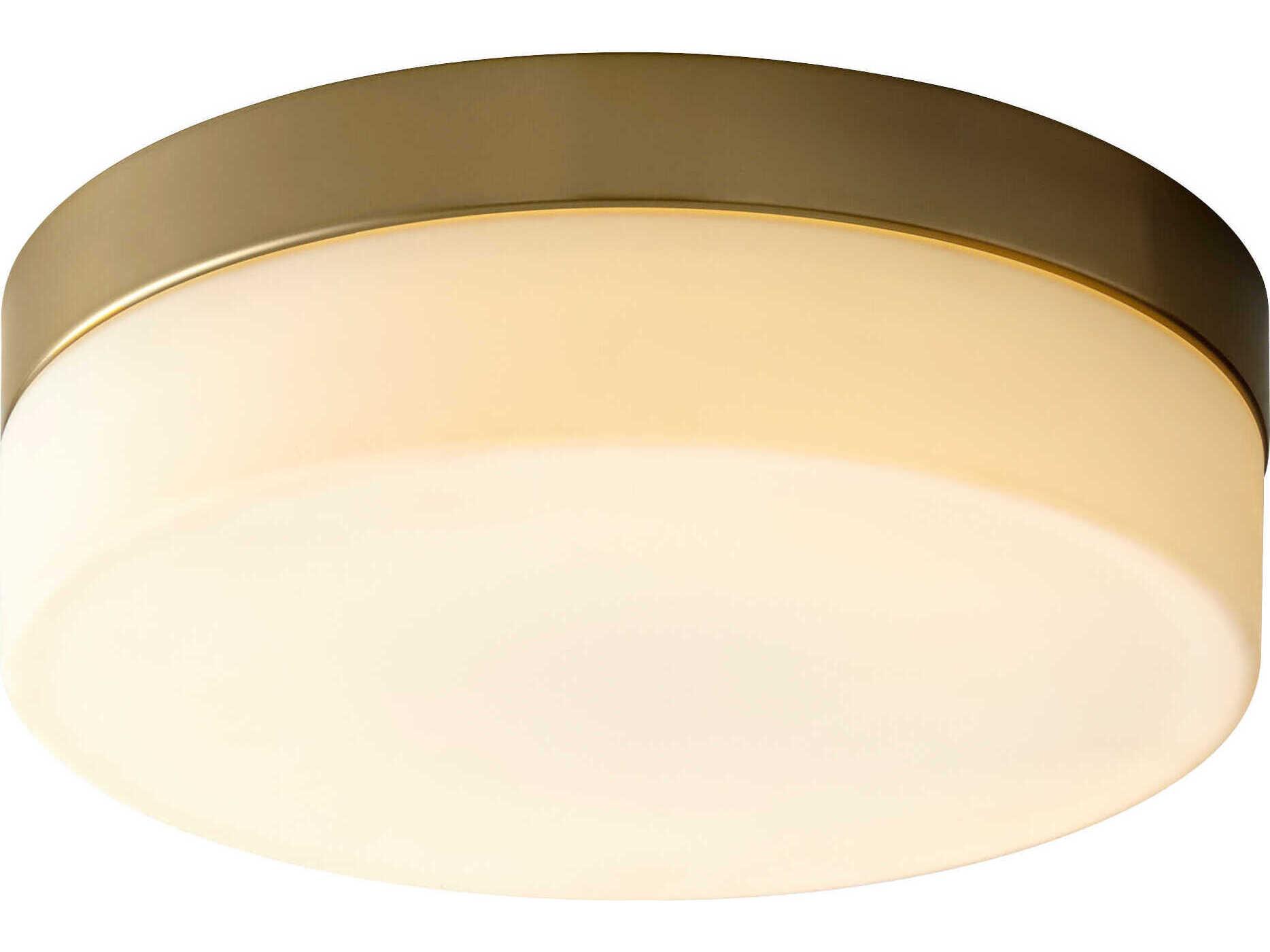 Oxygen by Quorum Zuri 1-Light Aged Brass Round Flush Mount