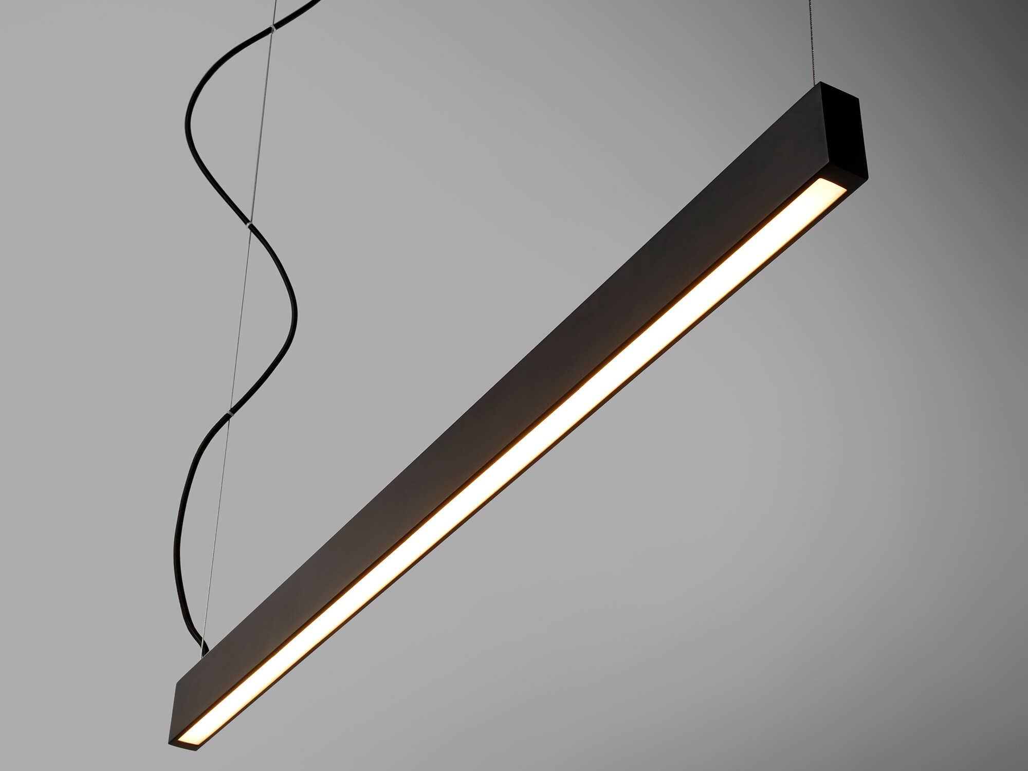 Oxygen by Quorum Zepp 2-Light Black Linear Island Pendant