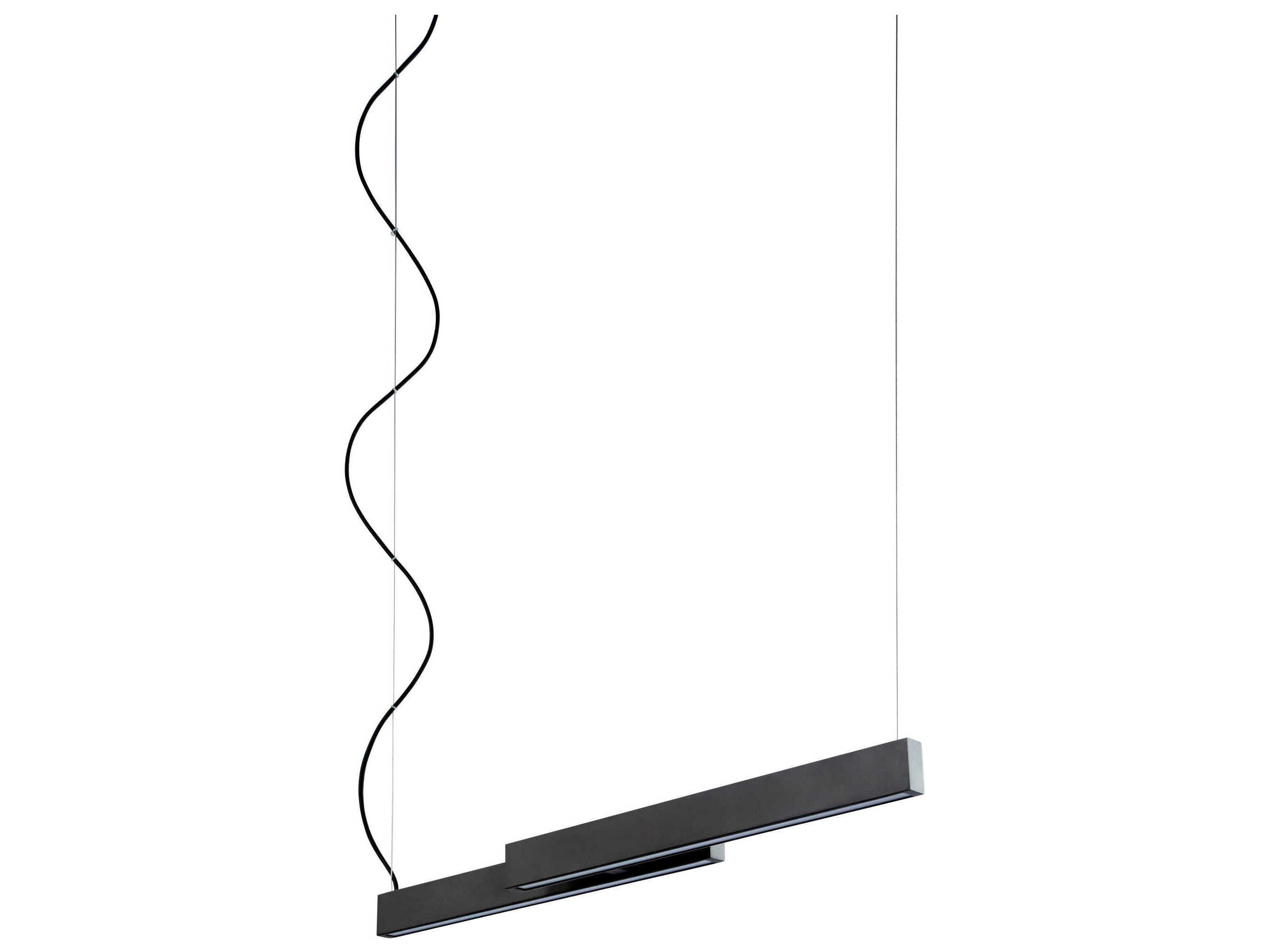Oxygen by Quorum Klone 2-Light Black Linear Island Pendant