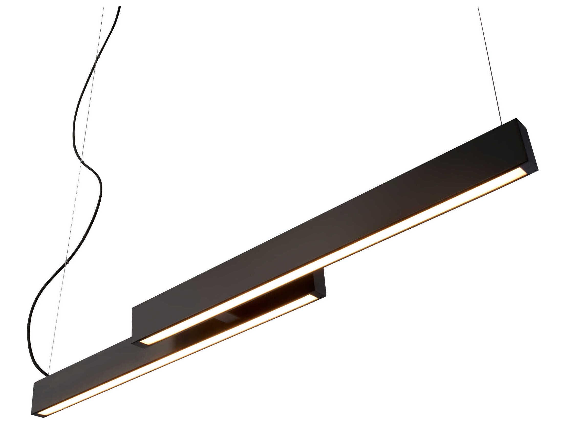 Oxygen by Quorum Klone 2-Light Black Linear Island Pendant