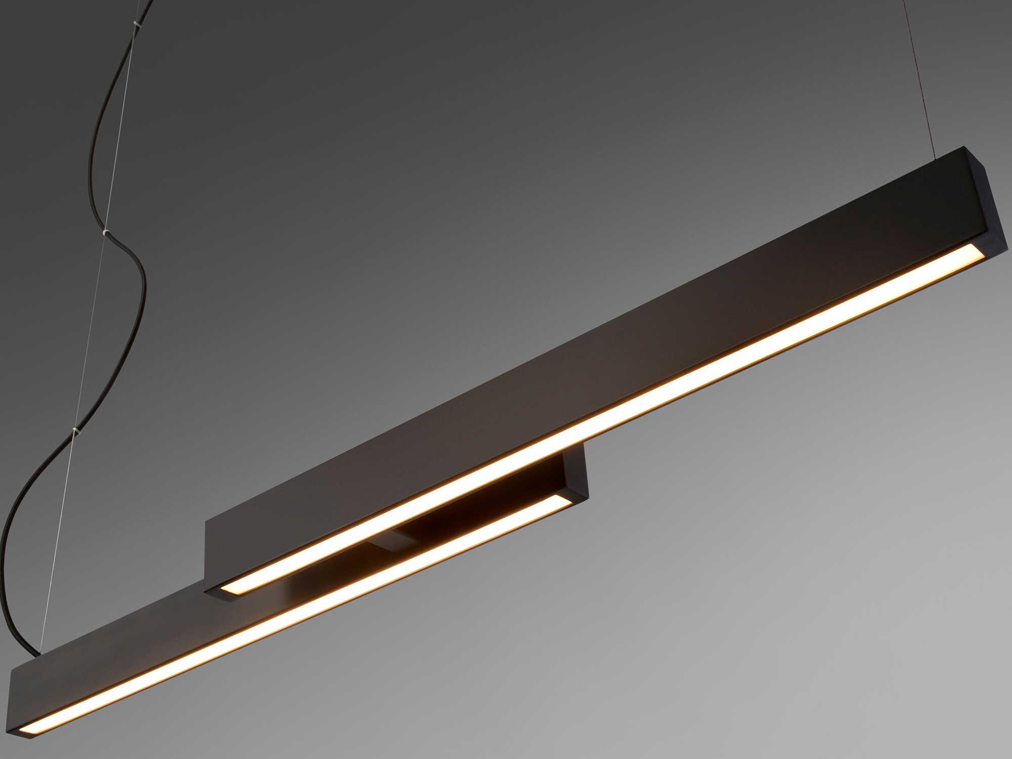 Oxygen by Quorum Klone 2-Light Black Linear Island Pendant