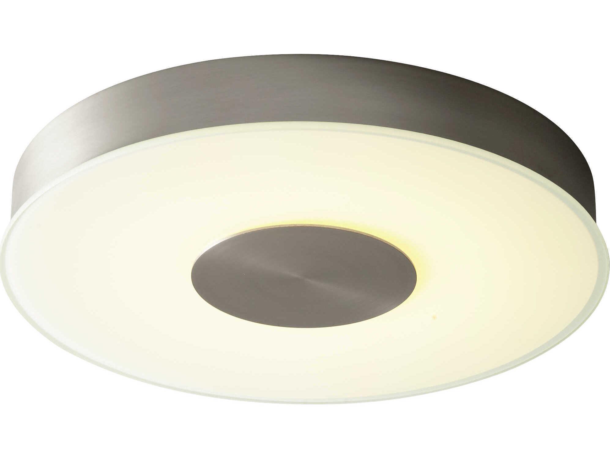 Oxygen by Quorum Dione 1-Light Satin Nickel Round Flush Mount