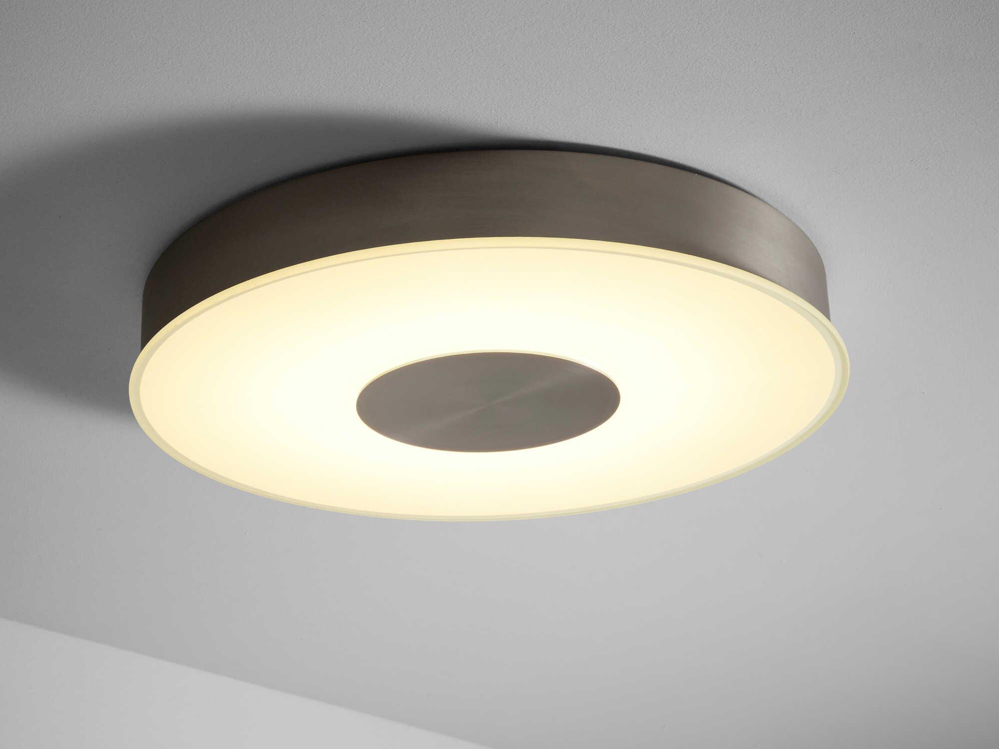 Oxygen by Quorum Dione 1-Light Satin Nickel Round Flush Mount