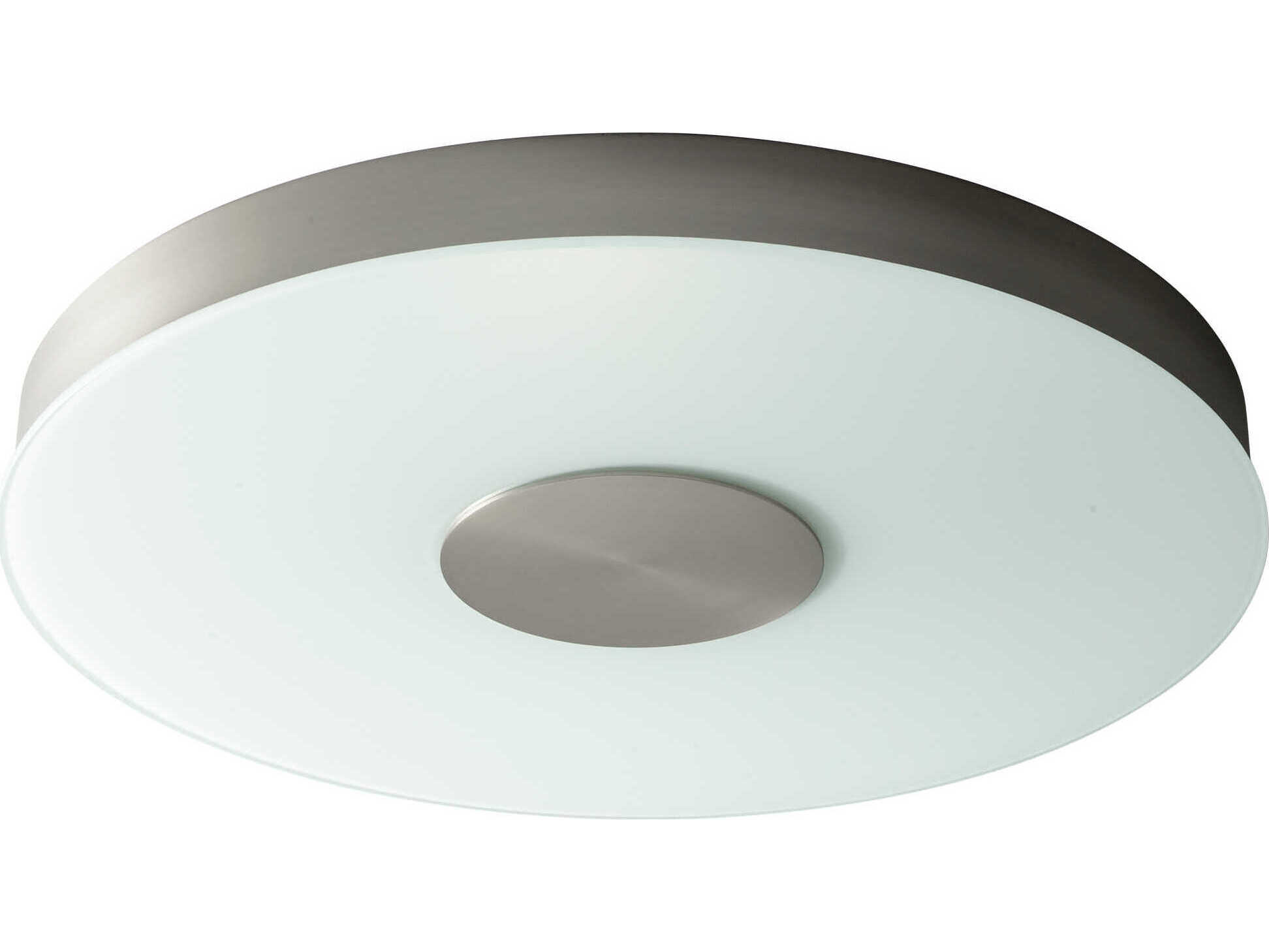 Oxygen by Quorum Dione 1-Light Satin Nickel Round Flush Mount