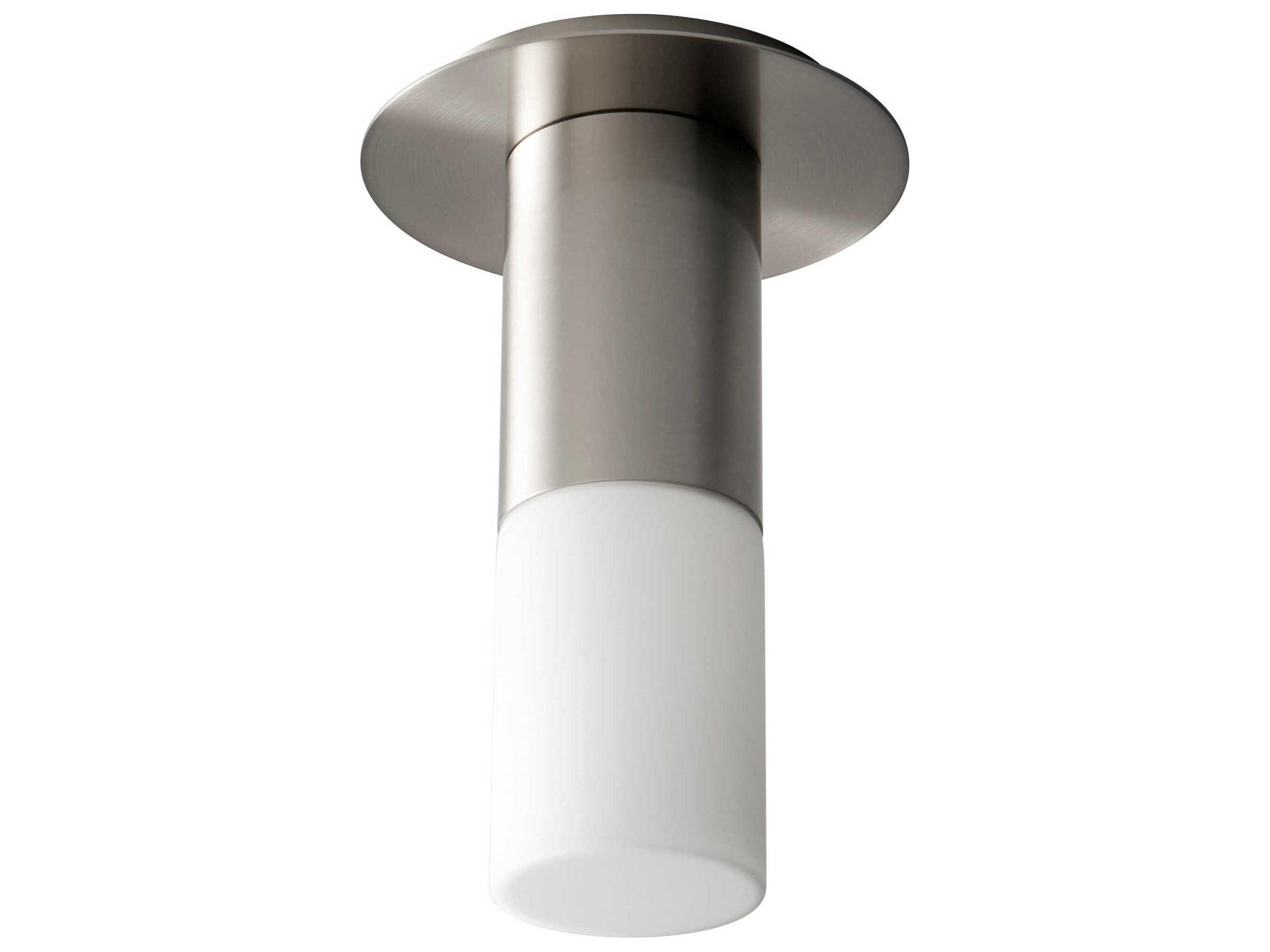 Oxygen by Quorum Pilar 1-Light Satin Nickel Cylinder Flush Mount