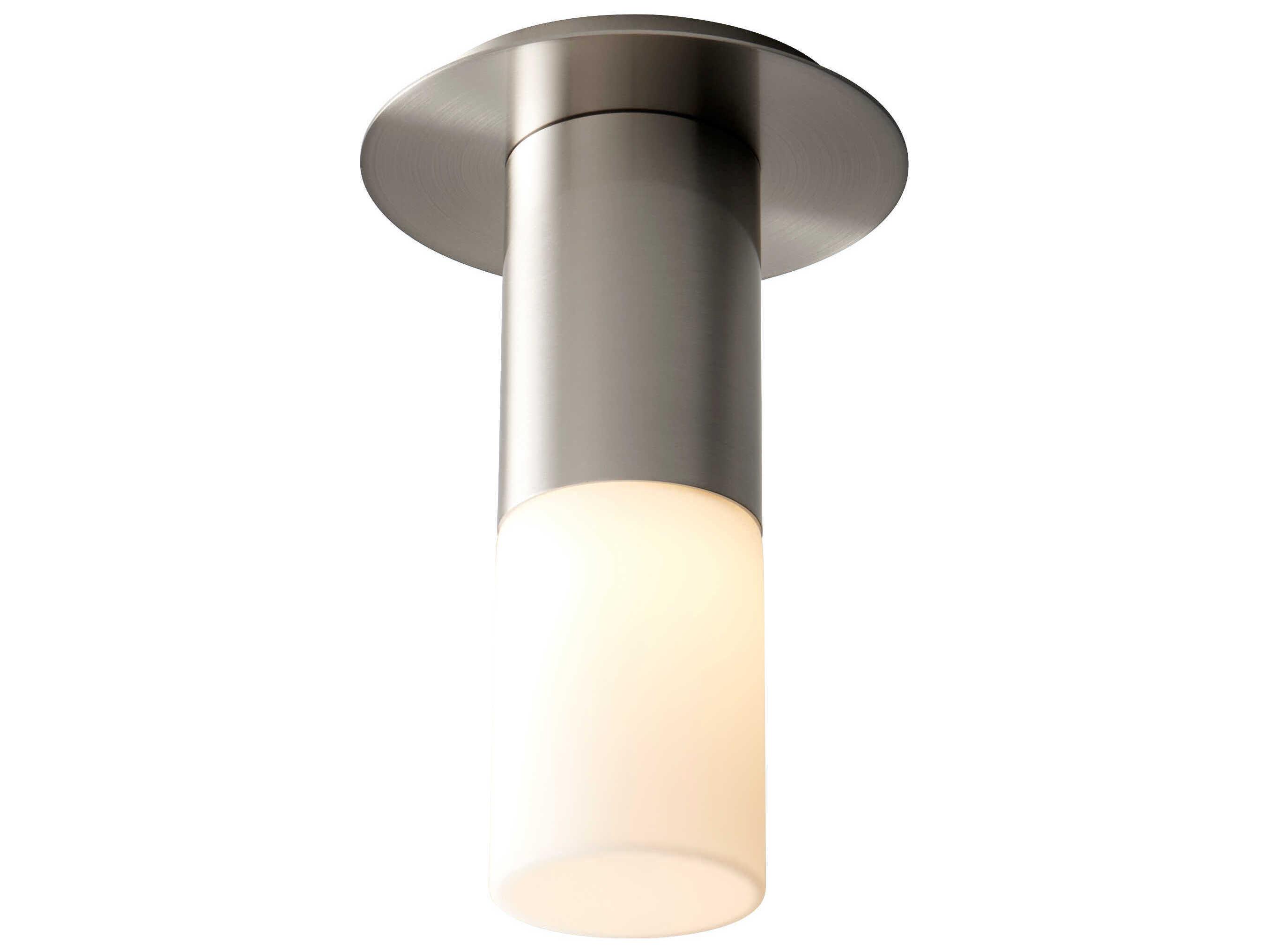 Oxygen by Quorum Pilar 1-Light Satin Nickel Cylinder Flush Mount