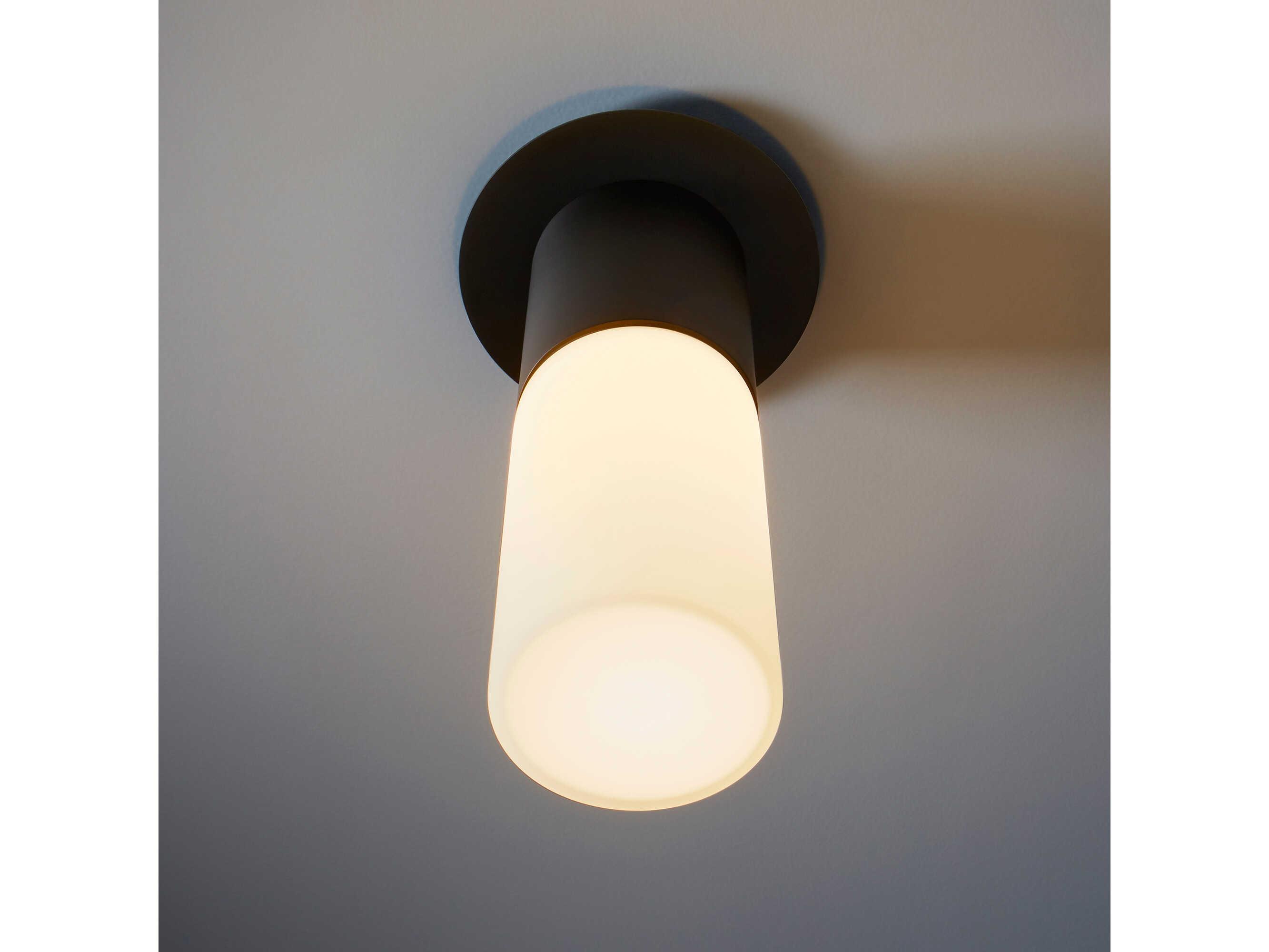 Oxygen by Quorum Pilar 1-Light Black Cylinder Flush Mount