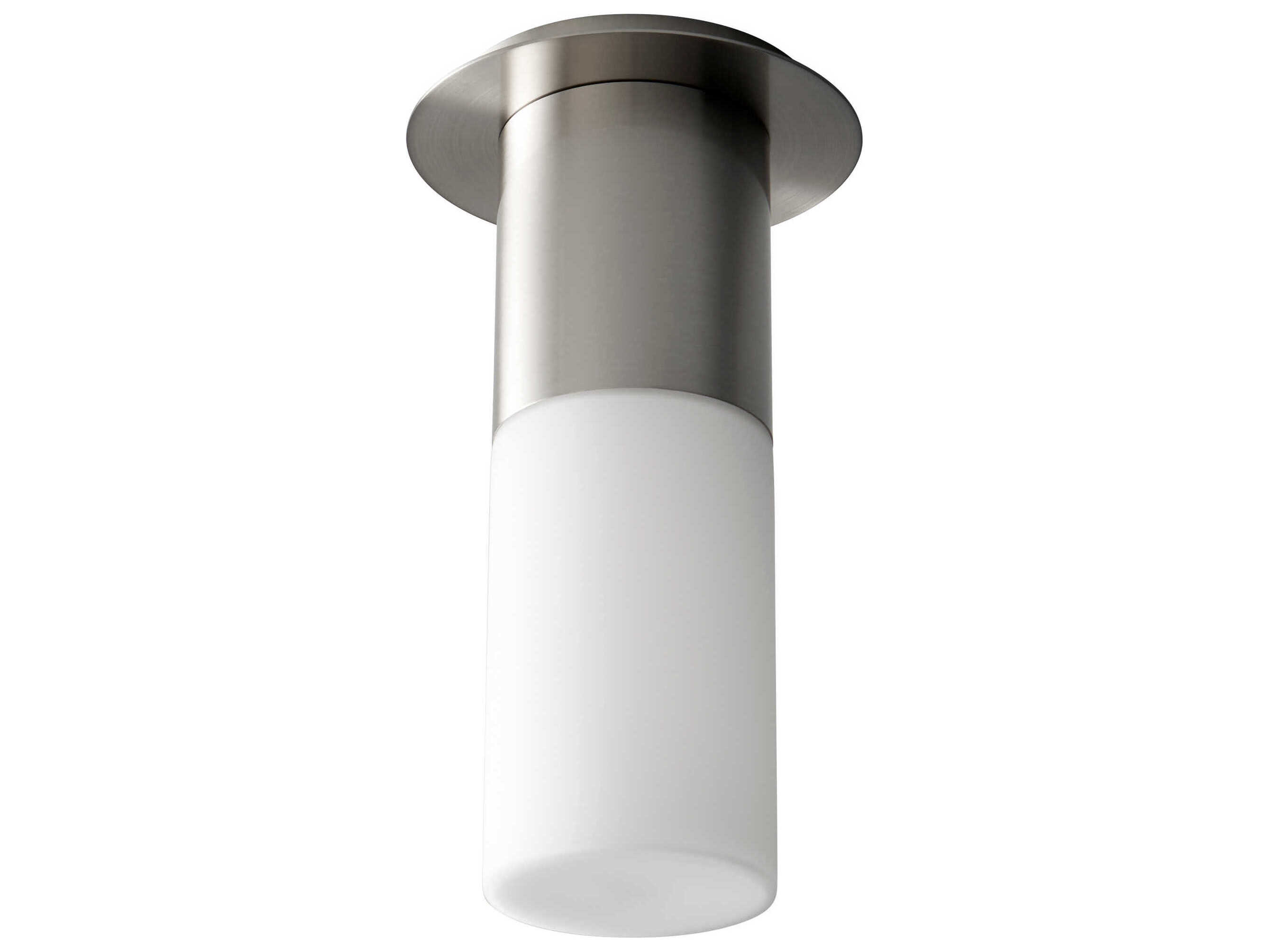 Oxygen by Quorum Pilar 1-Light Satin Nickel Cylinder Flush Mount