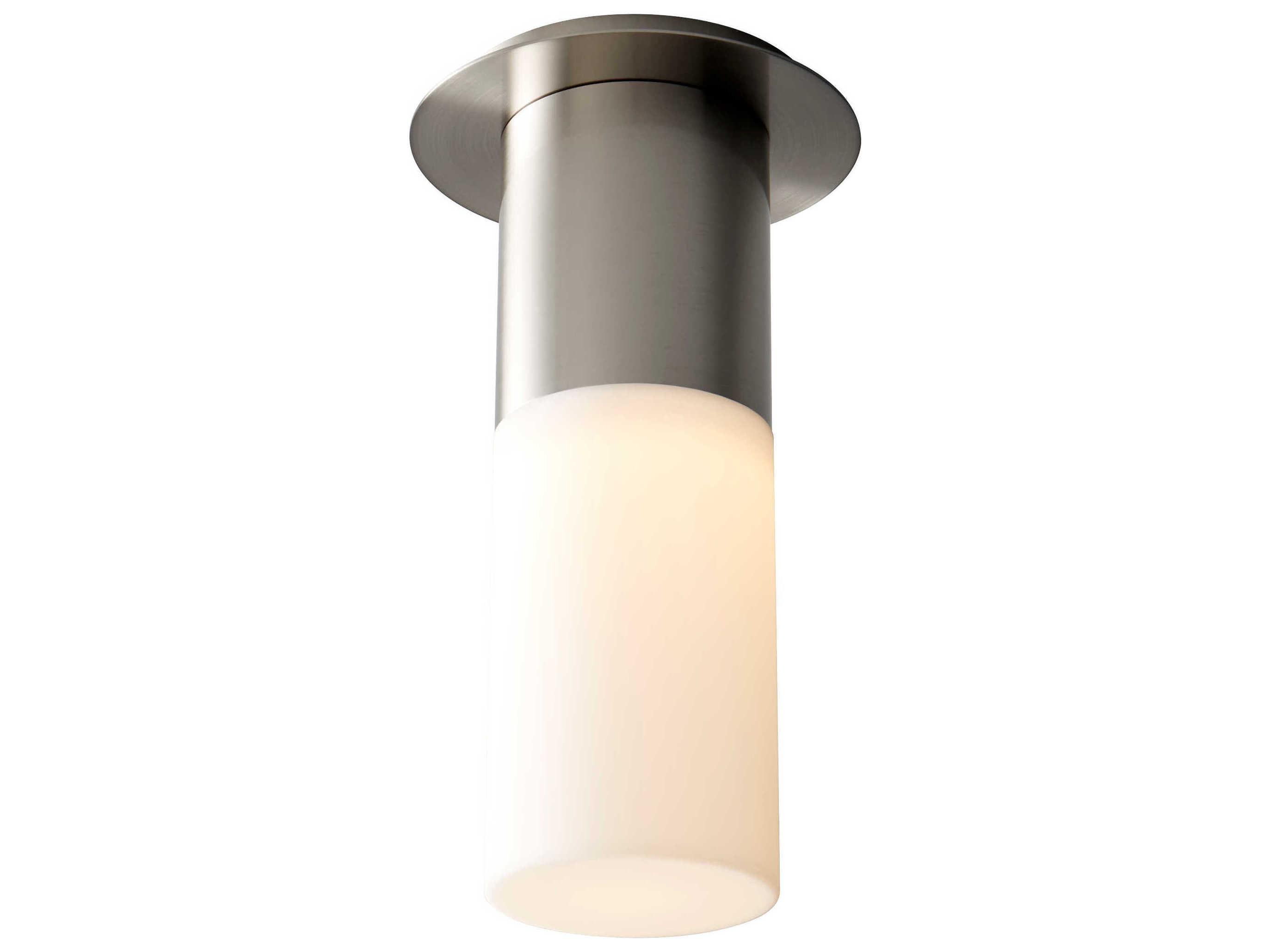 Oxygen by Quorum Pilar 1-Light Satin Nickel Cylinder Flush Mount