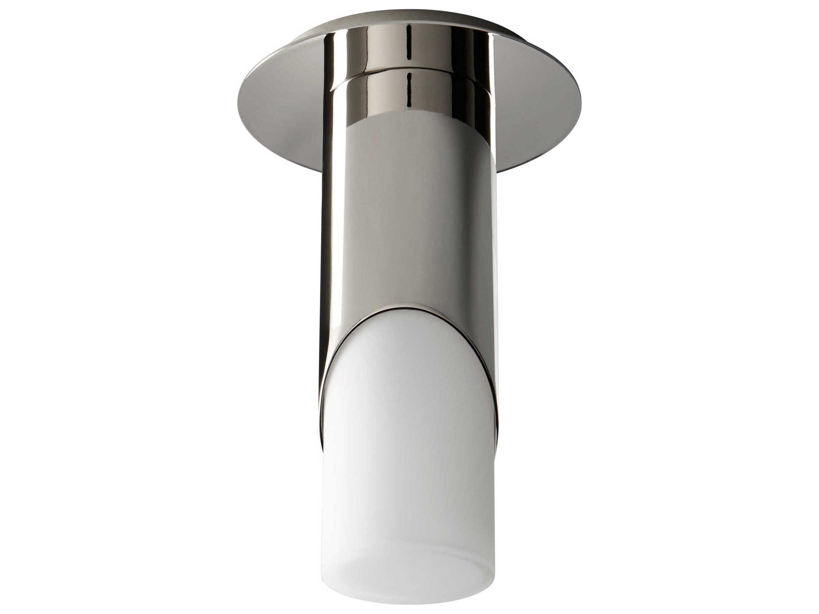 Oxygen by Quorum Ellipse 1-Light Polished Nickel Cylinder Flush Mount