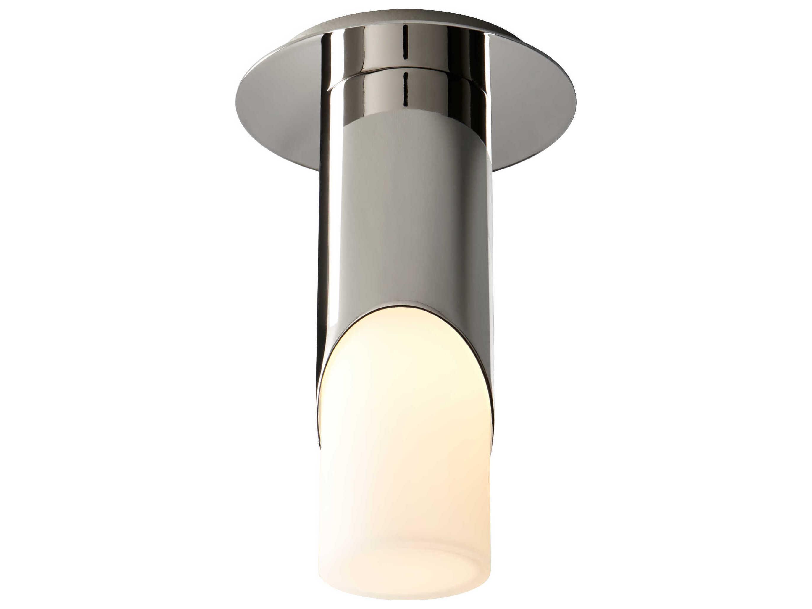 Oxygen by Quorum Ellipse 1-Light Polished Nickel Cylinder Flush Mount