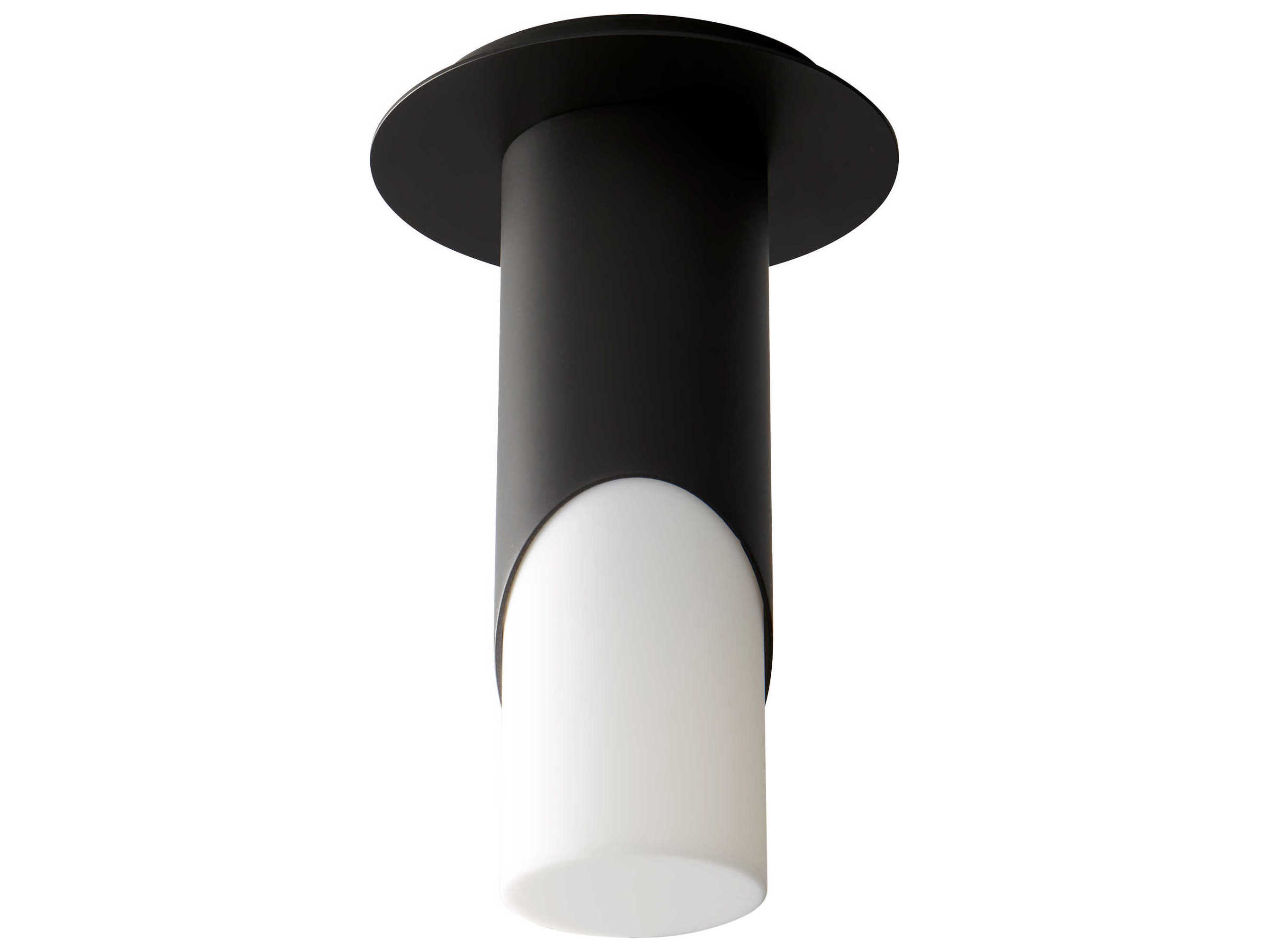 Oxygen by Quorum Ellipse 1-Light Black Cylinder Flush Mount