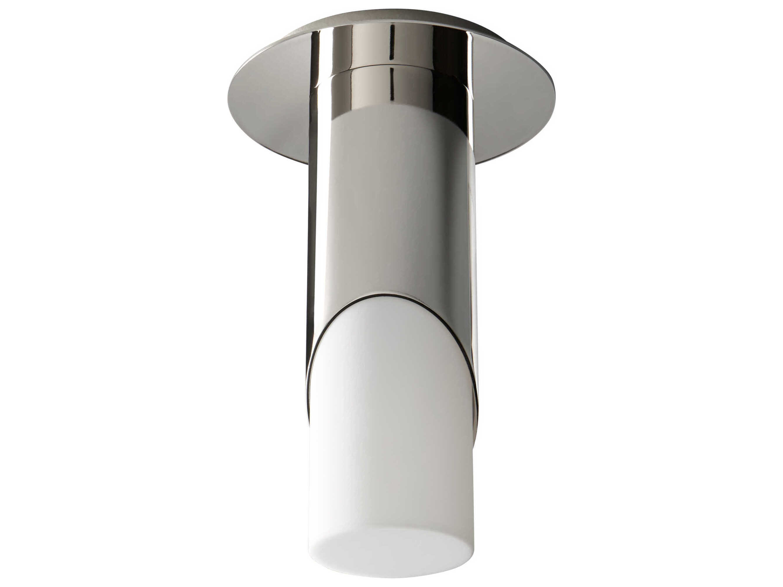Oxygen by Quorum Ellipse 1-Light Polished Nickel Cylinder Flush Mount