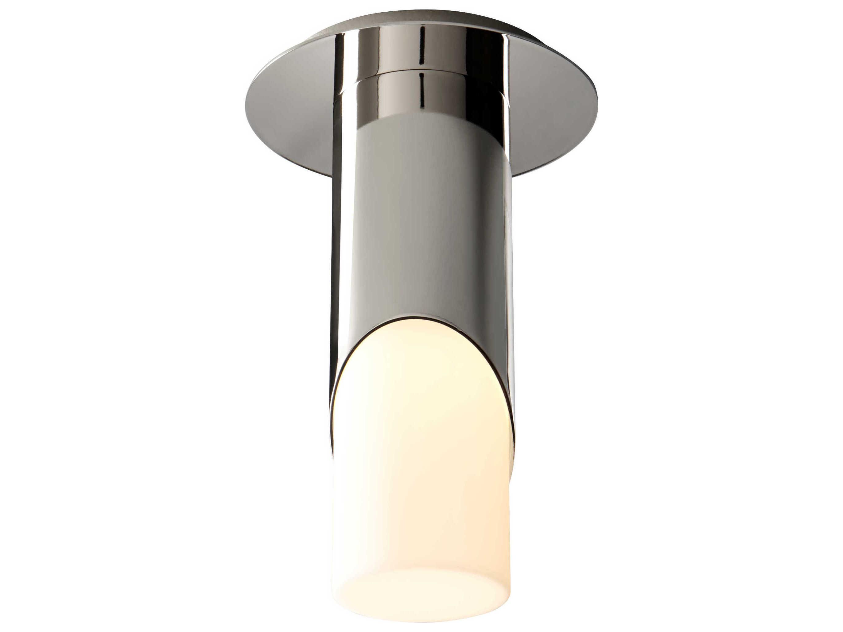 Oxygen by Quorum Ellipse 1-Light Polished Nickel Cylinder Flush Mount